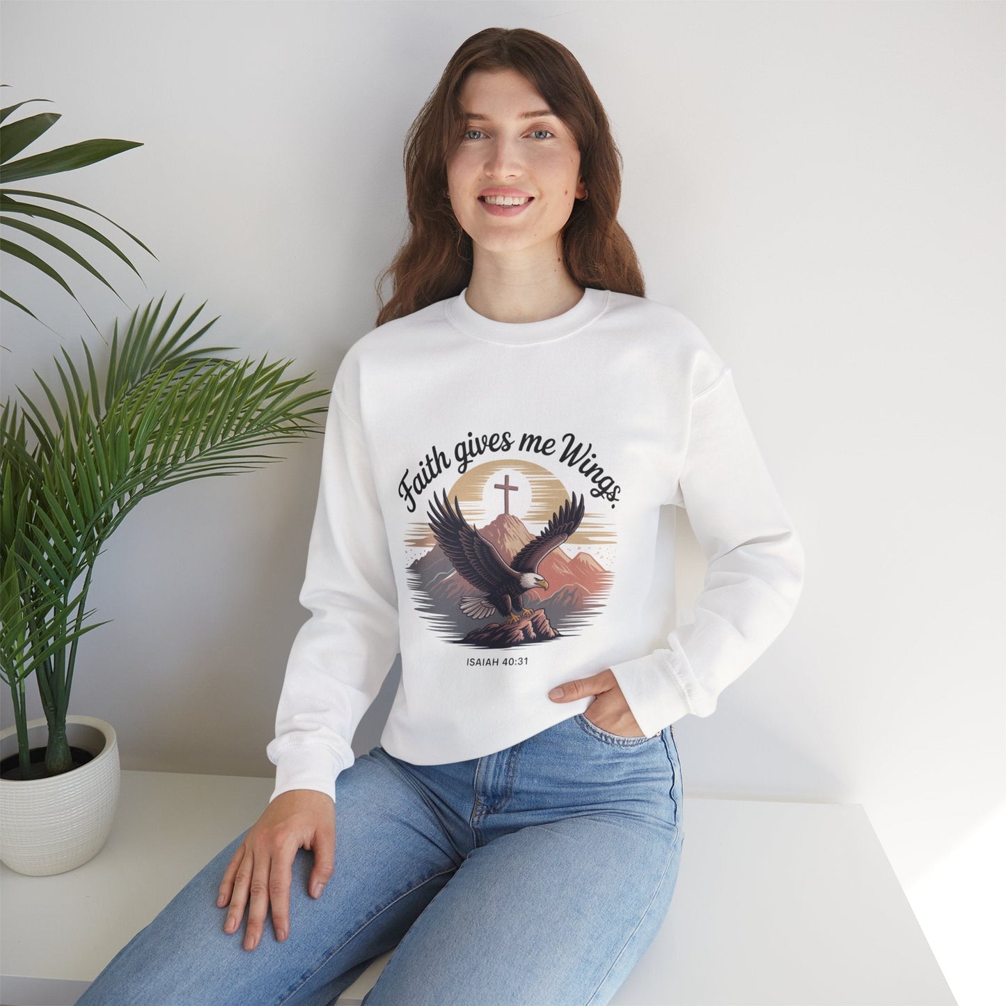 Faith - Inspired Crewneck Sweatshirt - Trust in the Lord Design Isaiah 40:31 - Peak Inspiration