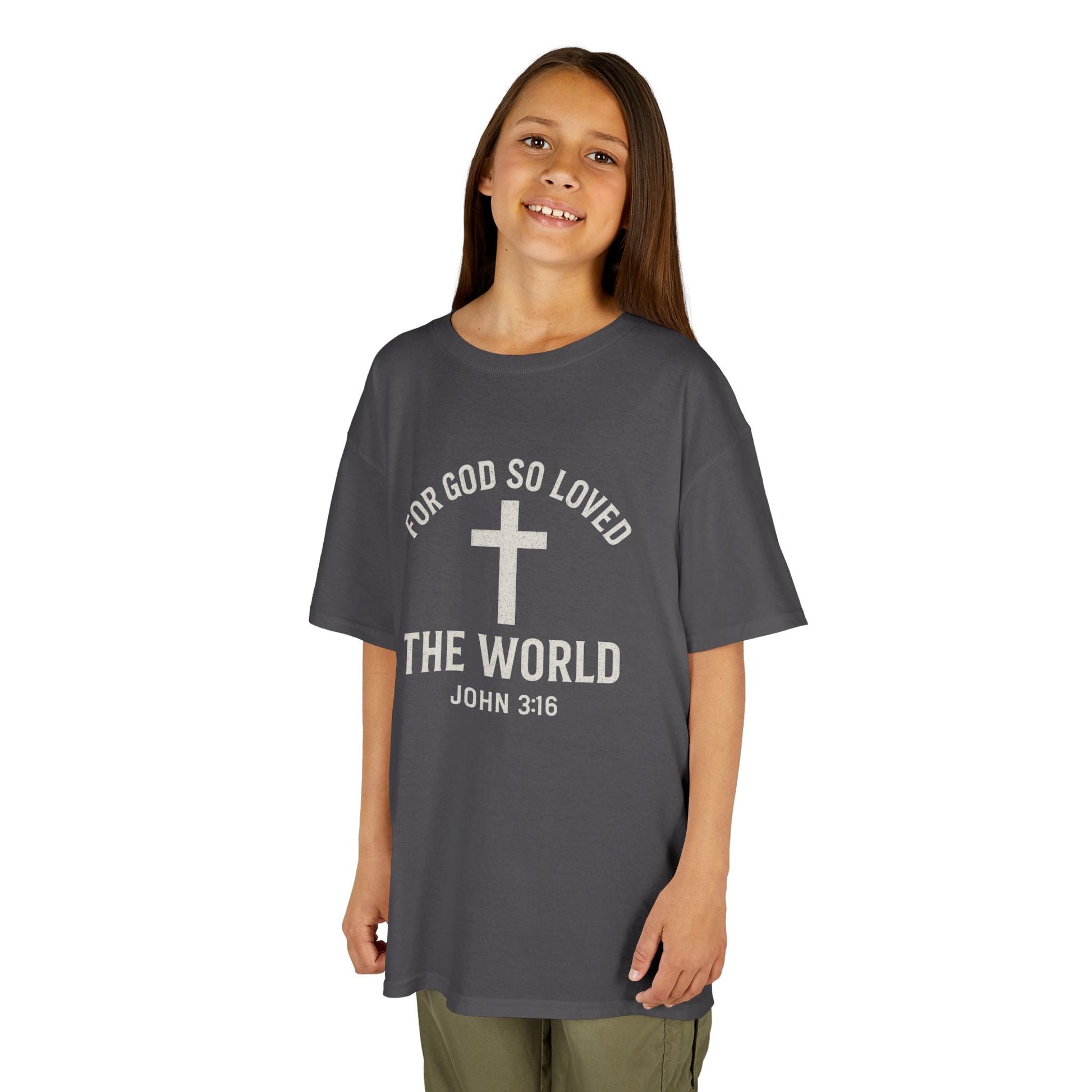 Faith - Inspired Kids Tee - "For God So Loved The World" - Peak Inspiration