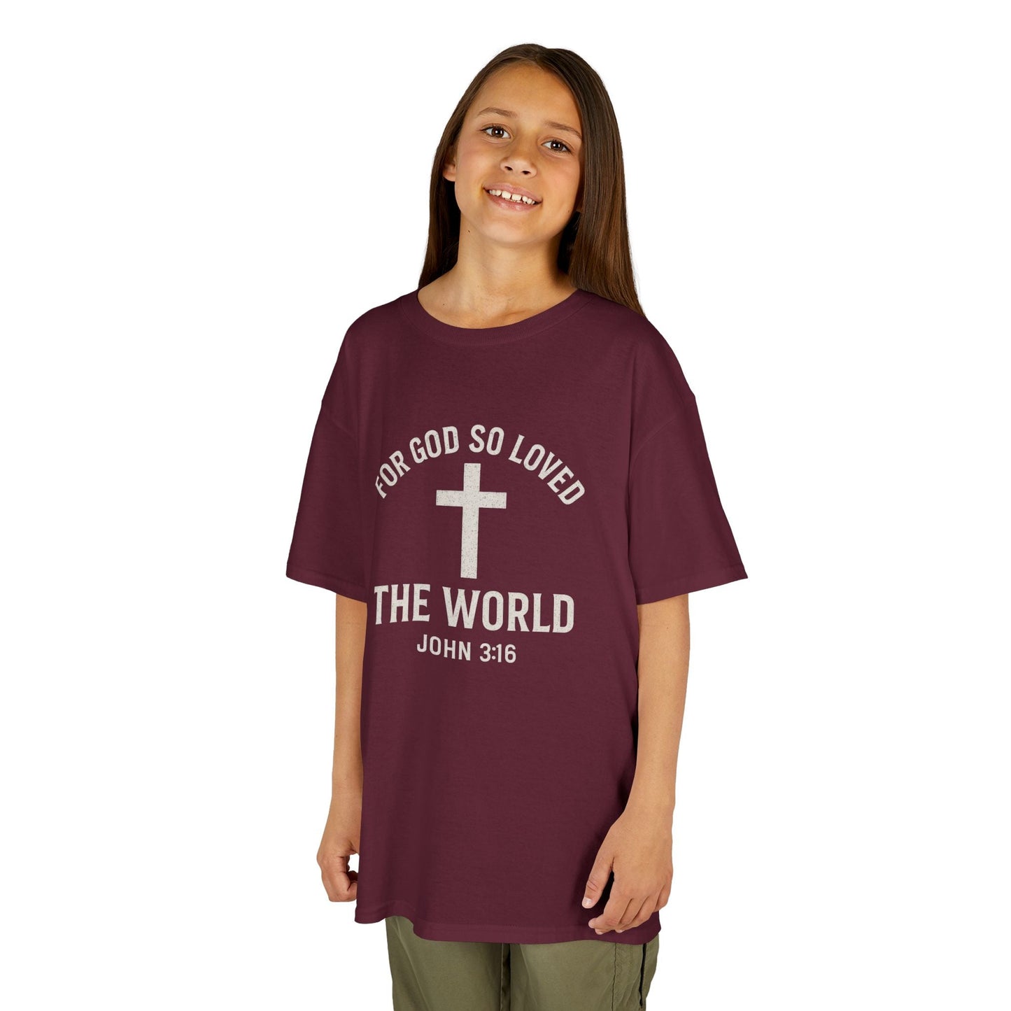 Faith - Inspired Kids Tee - "For God So Loved The World" - Peak Inspiration