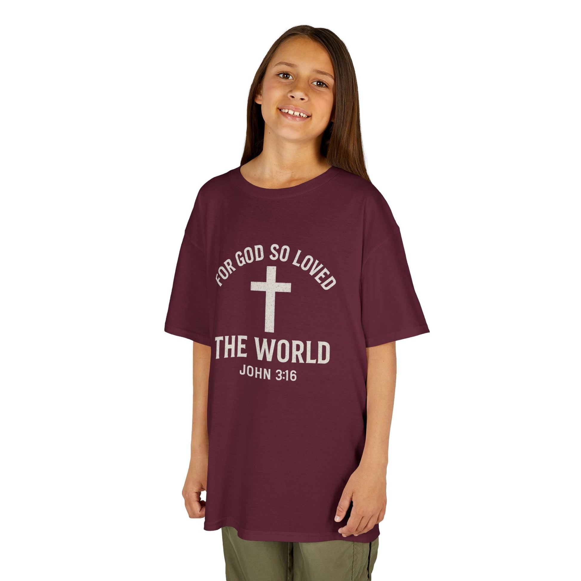 Faith - Inspired Kids Tee - "For God So Loved The World" - Peak Inspiration
