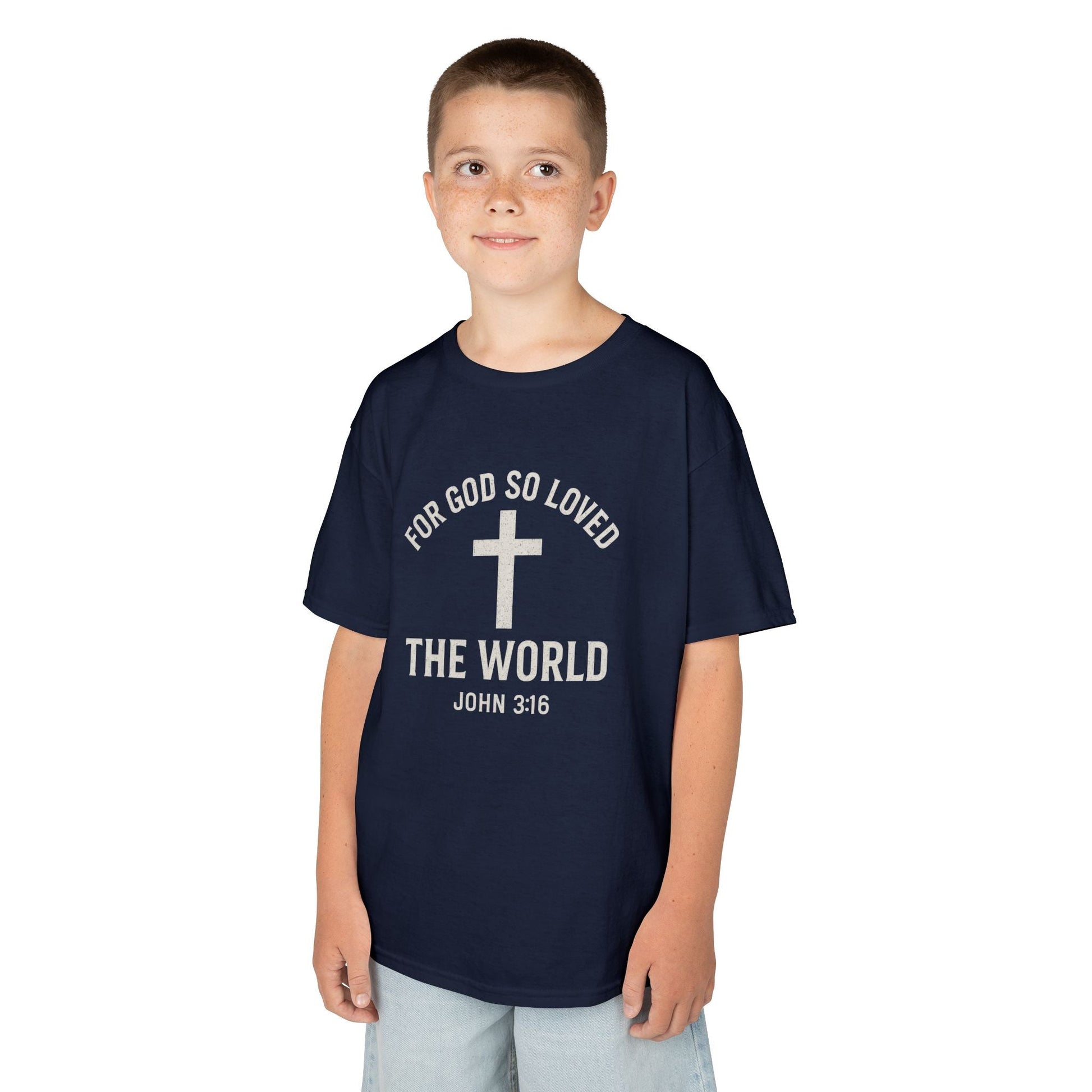 Faith - Inspired Kids Tee - "For God So Loved The World" - Peak Inspiration