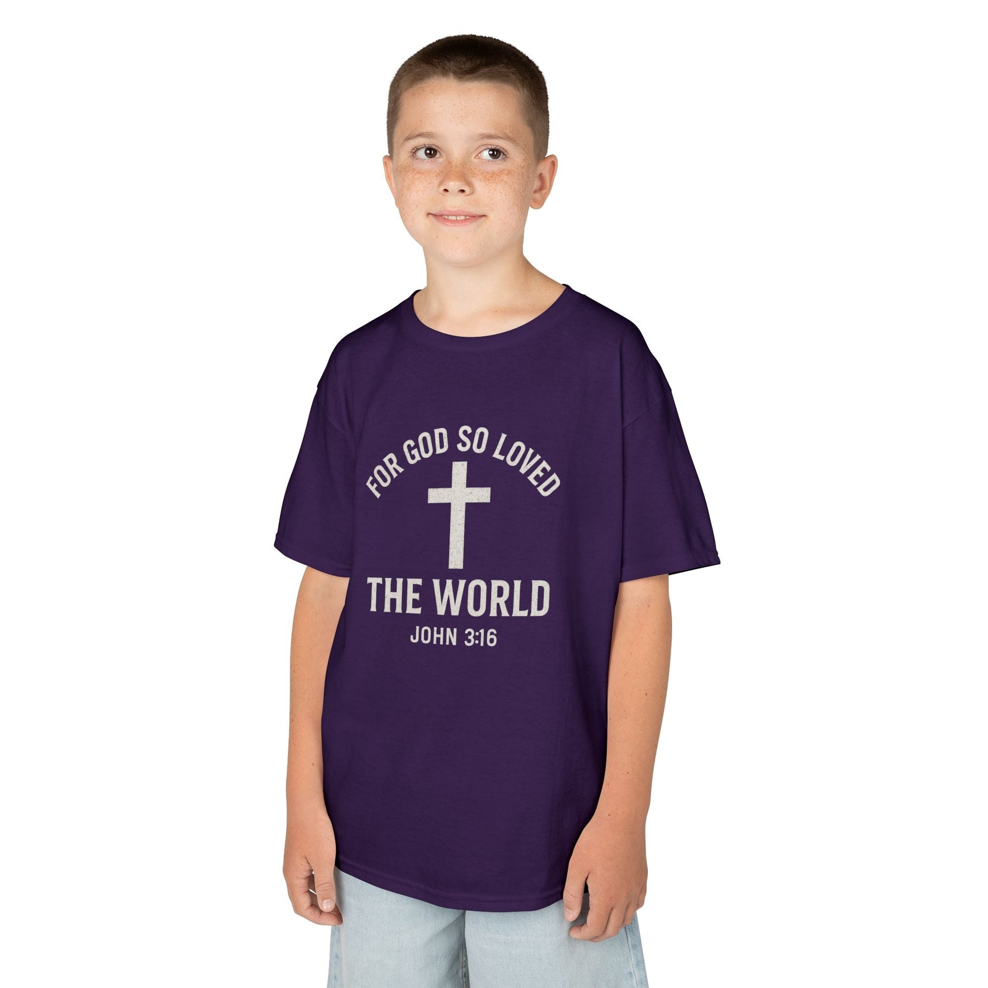 Faith - Inspired Kids Tee - "For God So Loved The World" - Peak Inspiration