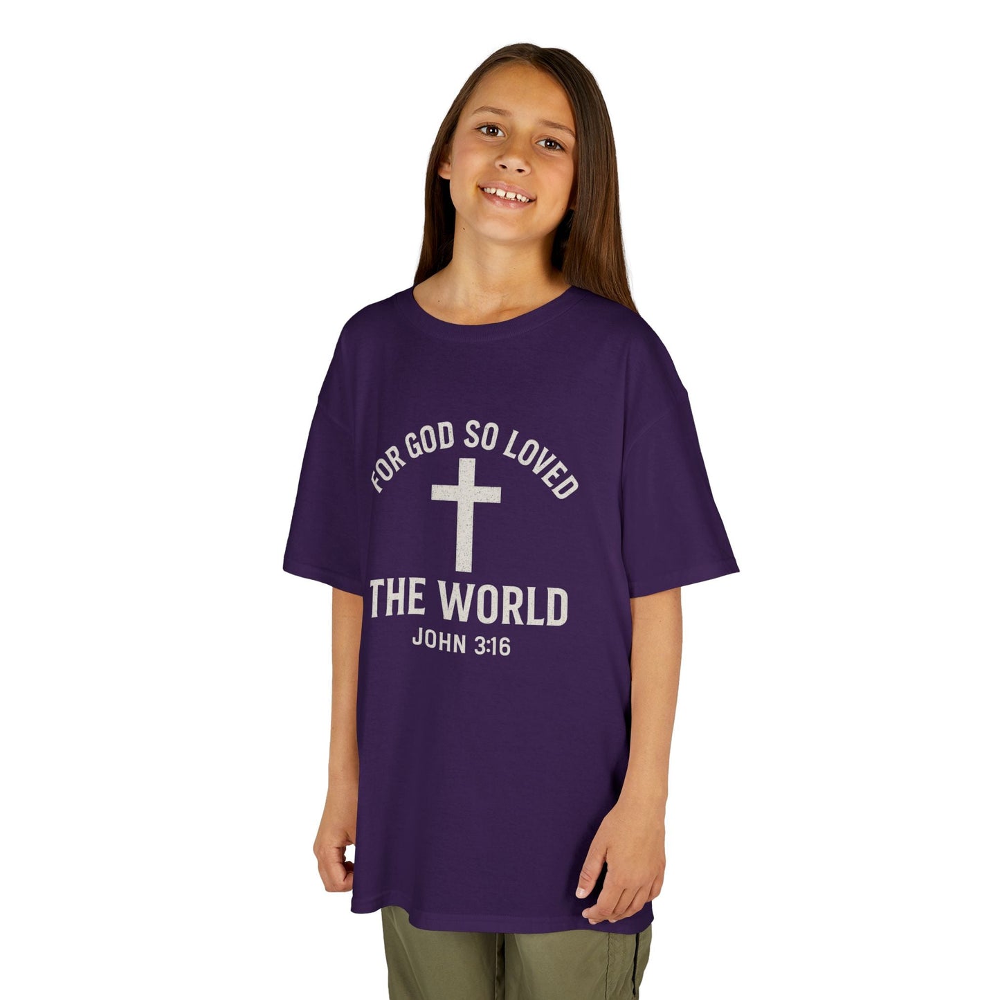 Faith - Inspired Kids Tee - "For God So Loved The World" - Peak Inspiration