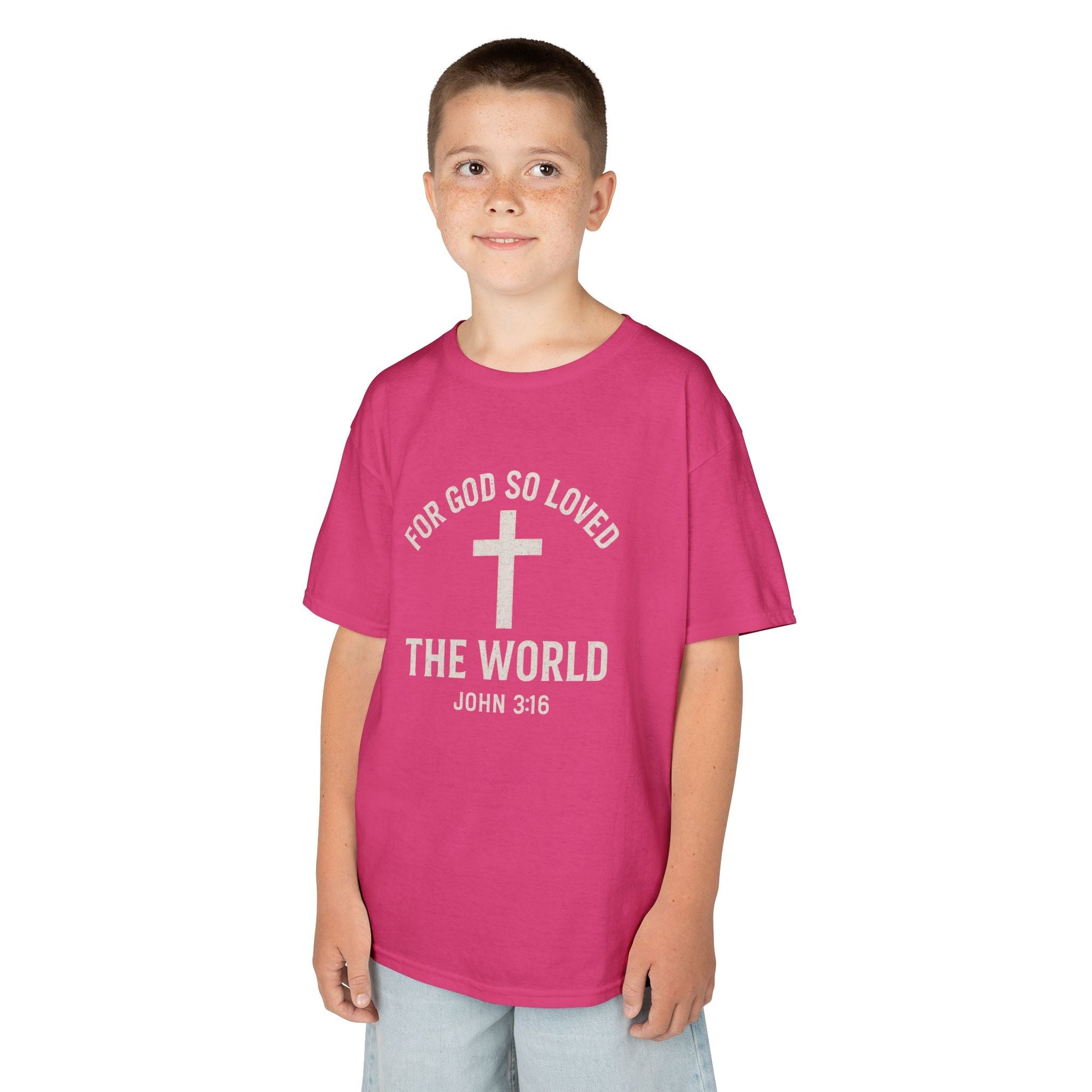 Faith - Inspired Kids Tee - "For God So Loved The World" - Peak Inspiration