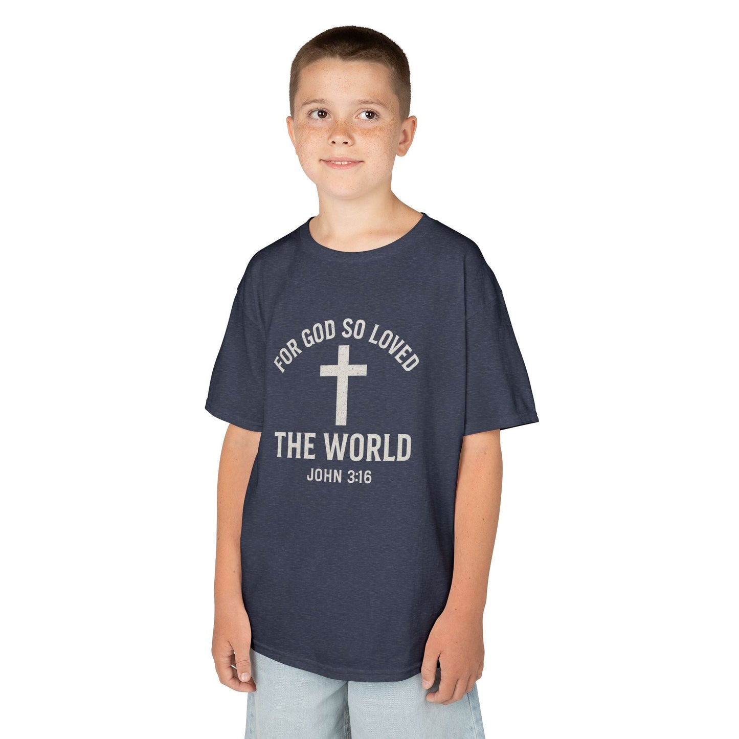 Faith - Inspired Kids Tee - "For God So Loved The World" - Peak Inspiration