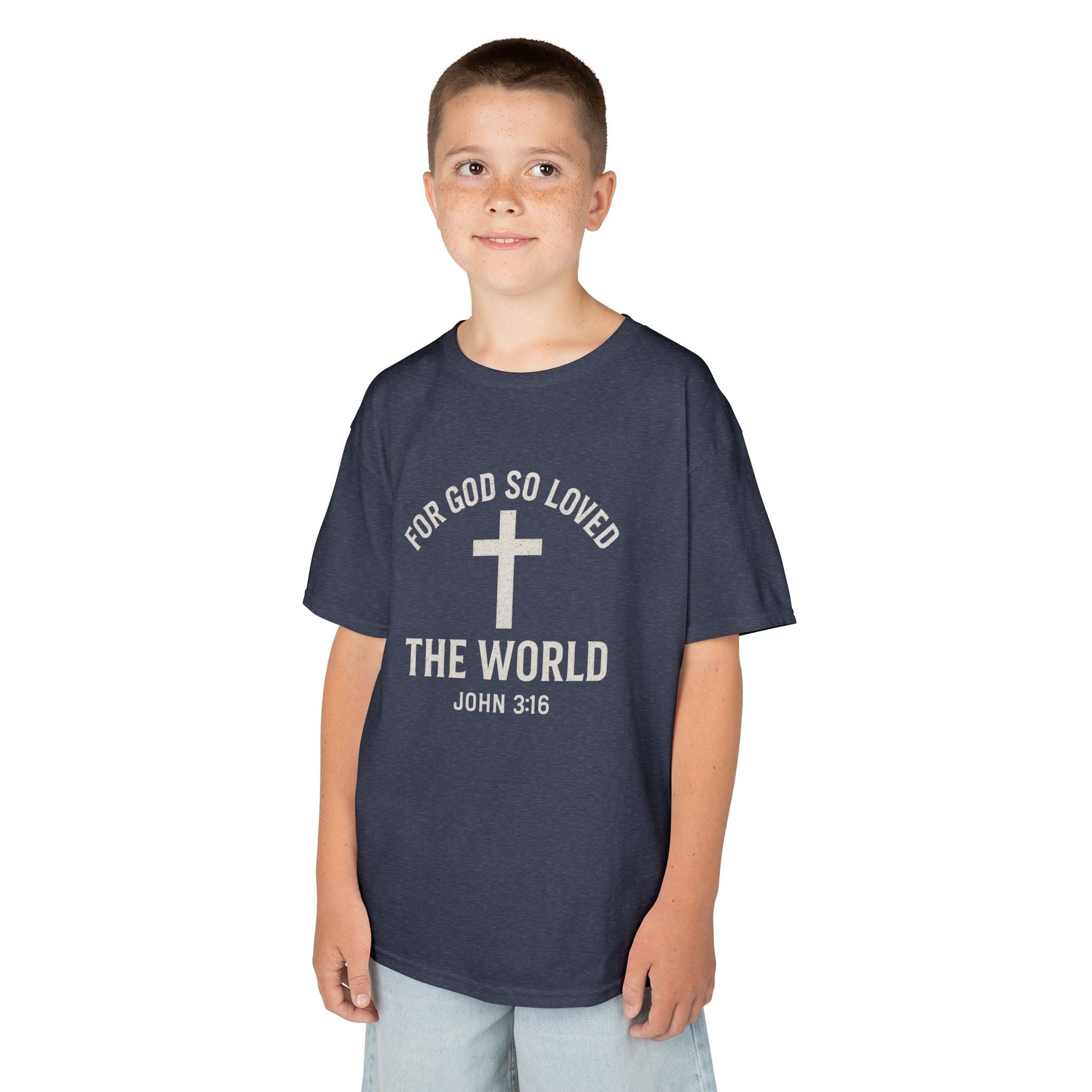 Faith - Inspired Kids Tee - "For God So Loved The World" - Peak Inspiration