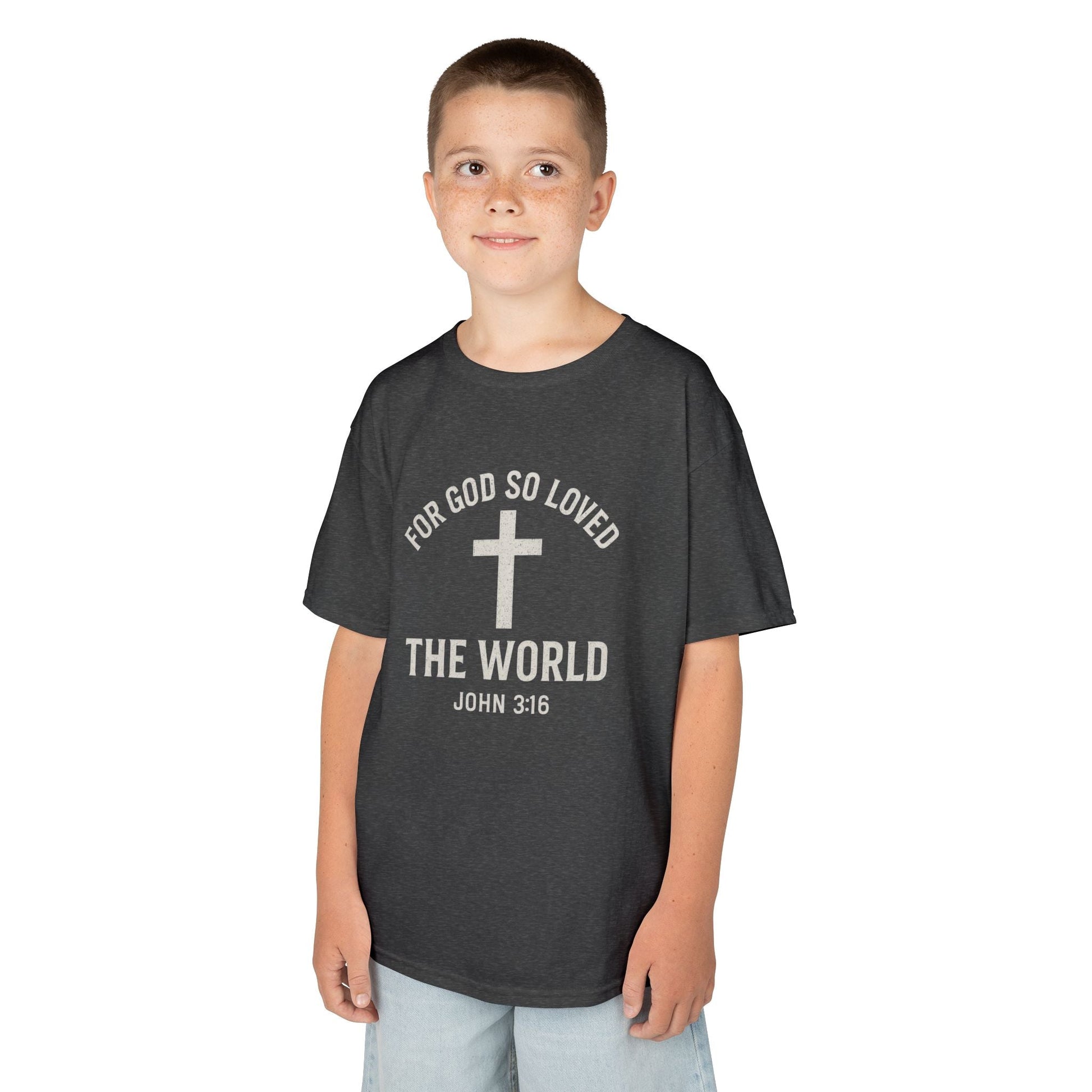 Faith - Inspired Kids Tee - "For God So Loved The World" - Peak Inspiration