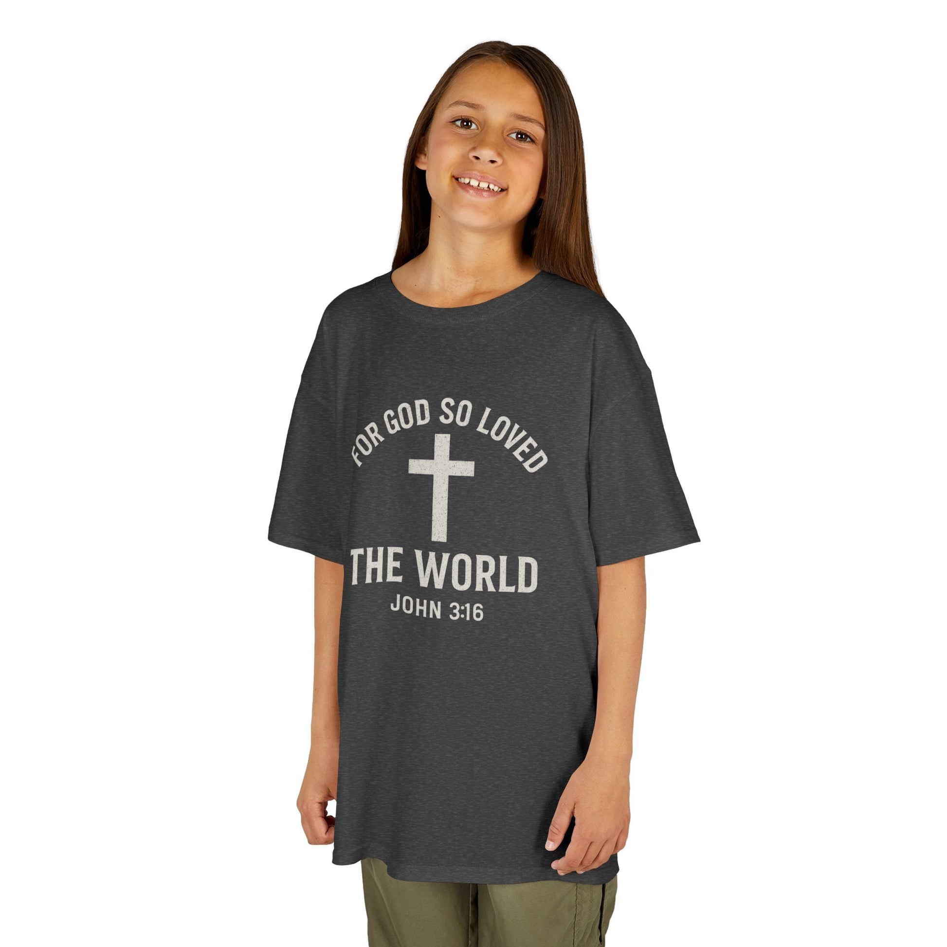 Faith - Inspired Kids Tee - "For God So Loved The World" - Peak Inspiration