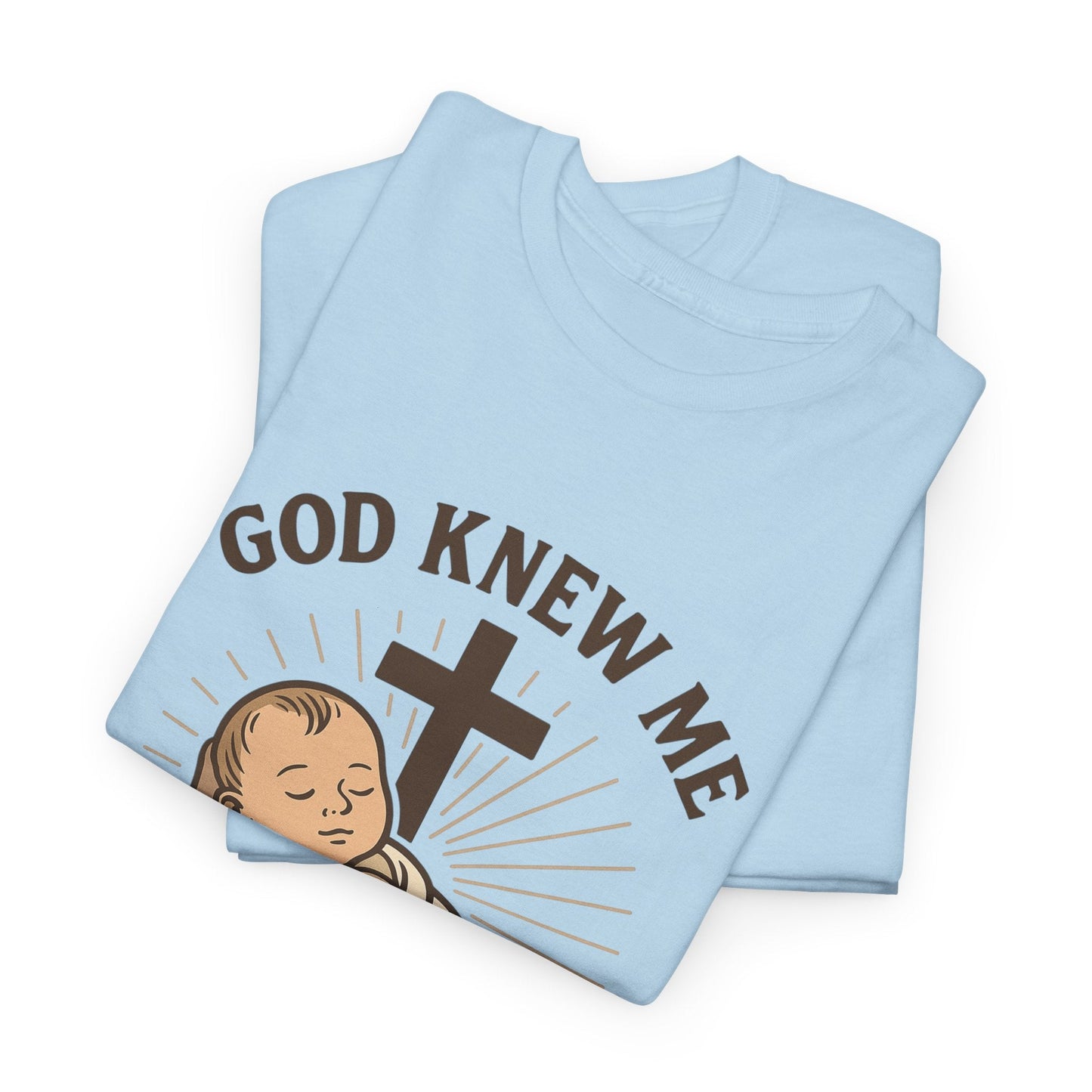 God Knew Me Unisex Heavy Cotton Tee Psalm 139:16 - Peak Inspiration