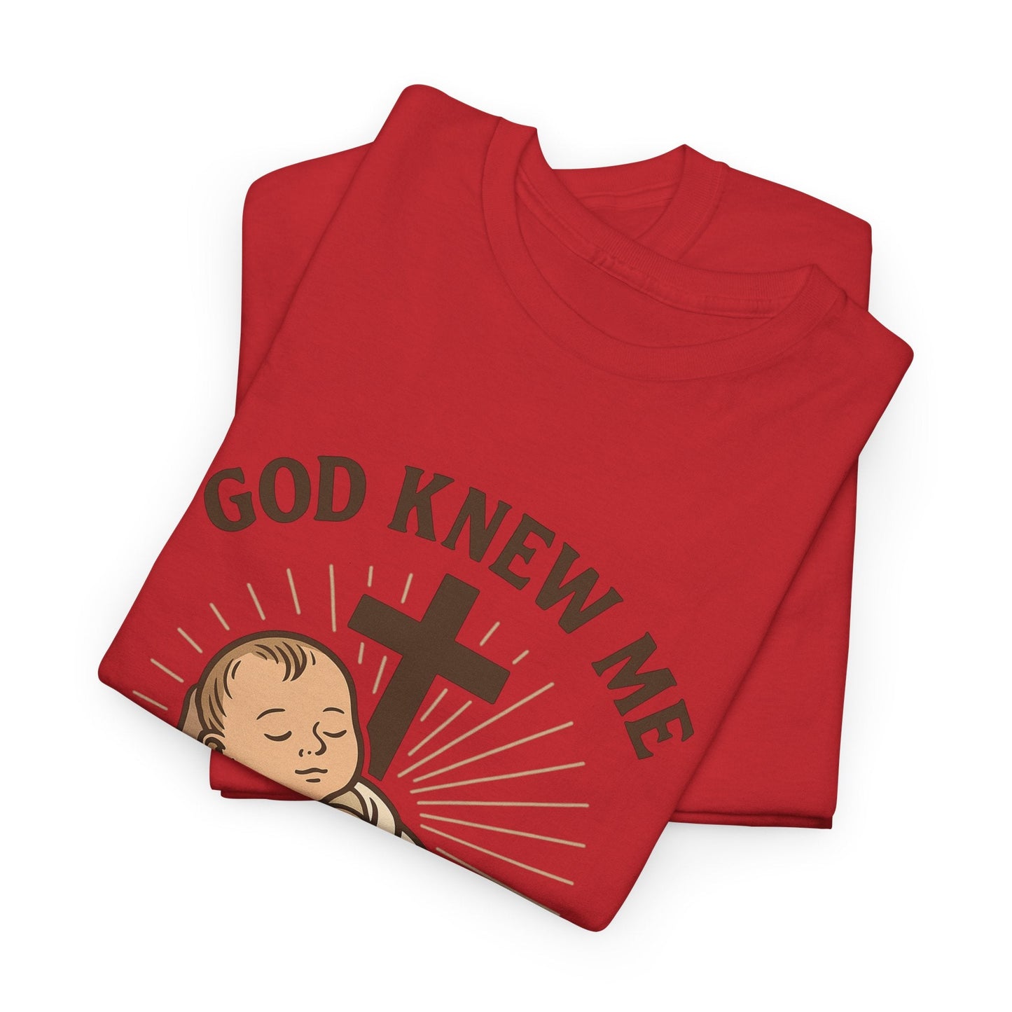 God Knew Me Unisex Heavy Cotton Tee Psalm 139:16 - Peak Inspiration