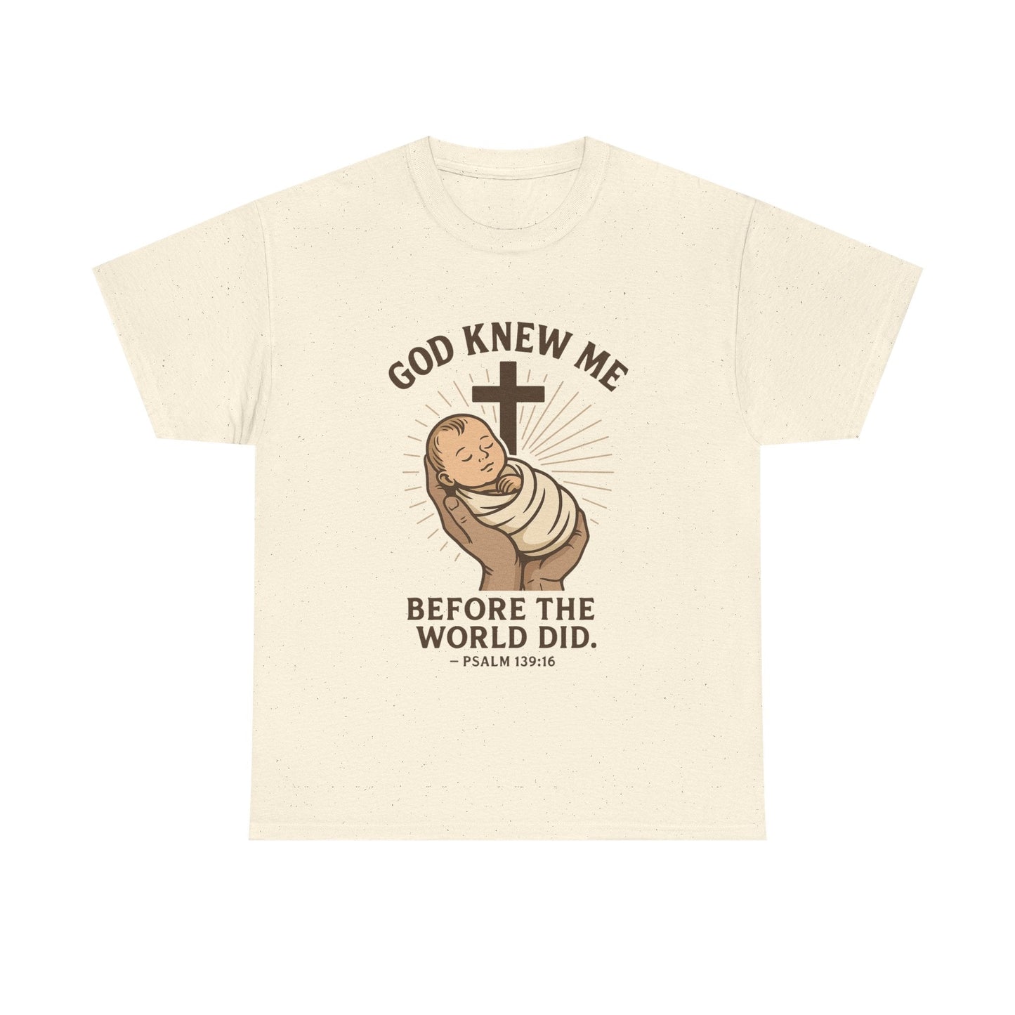 God Knew Me Unisex Heavy Cotton Tee Psalm 139:16 - Peak Inspiration
