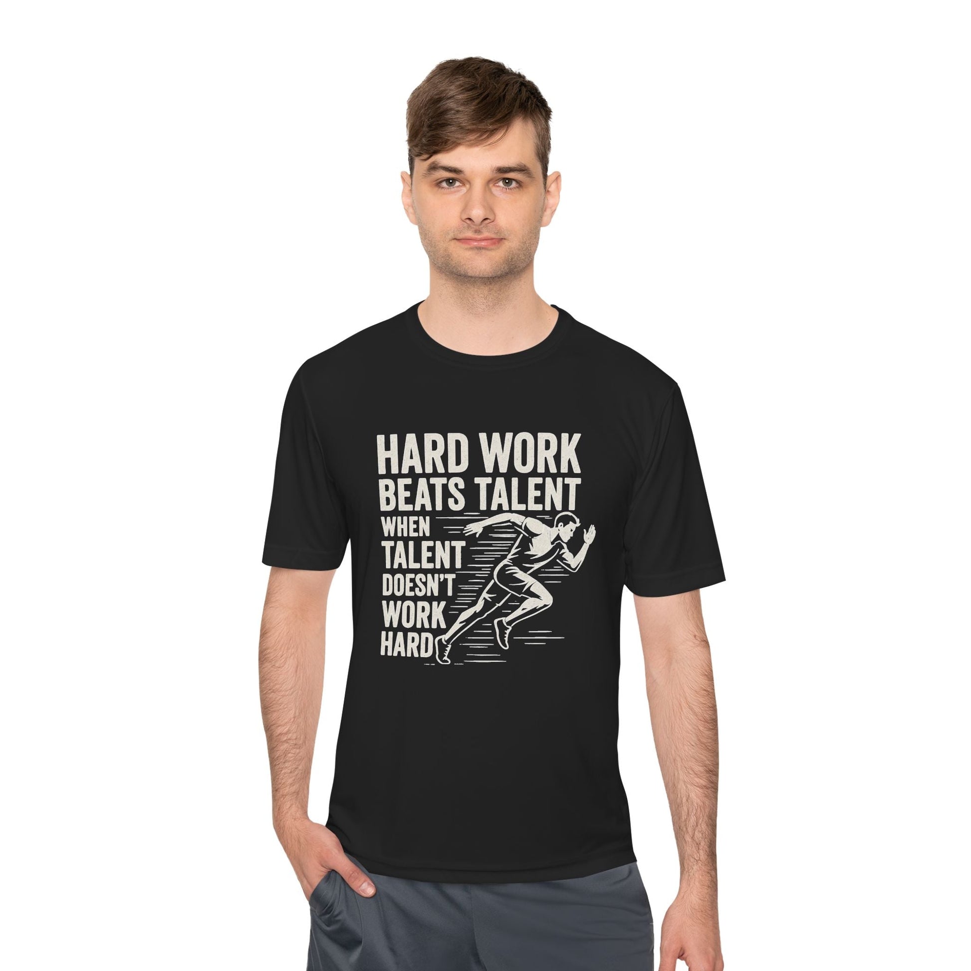 Hard Work Beats Talent Unisex Moisture Wicking Tee - Peak Inspiration