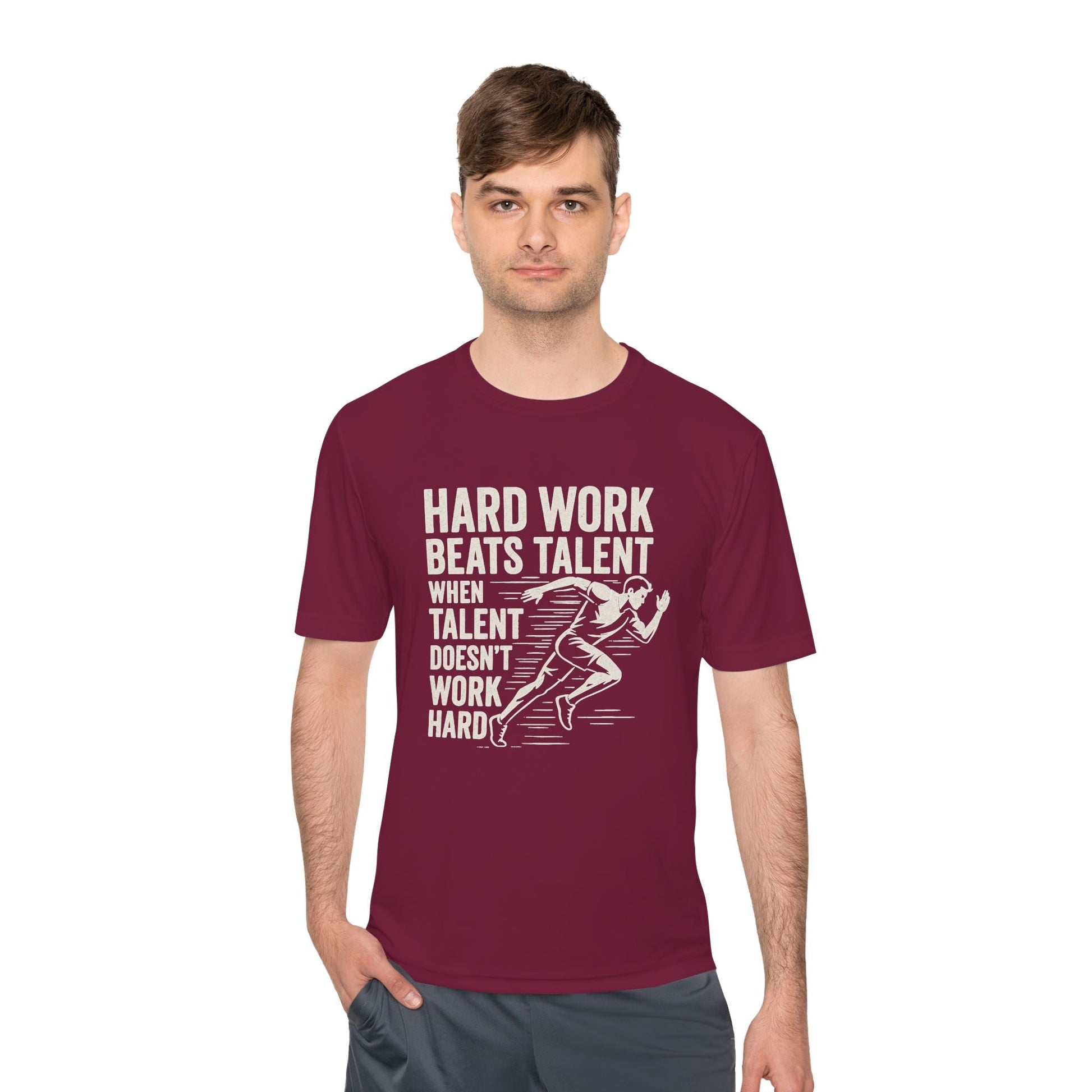 Hard Work Beats Talent Unisex Moisture Wicking Tee - Peak Inspiration
