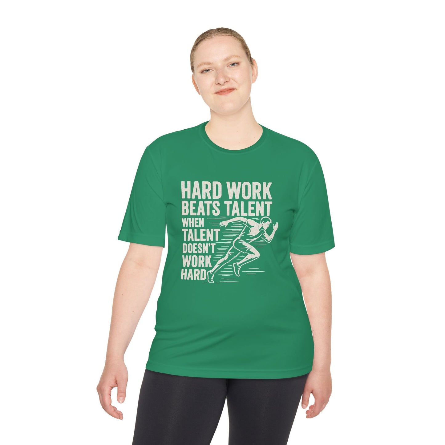 Hard Work Beats Talent Unisex Moisture Wicking Tee - Peak Inspiration