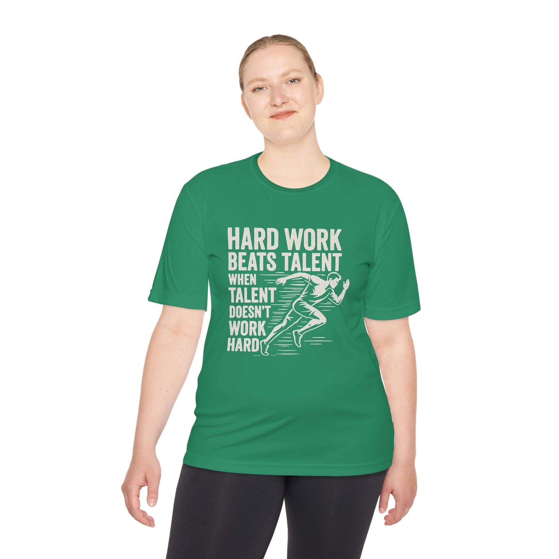 Hard Work Beats Talent Unisex Moisture Wicking Tee - Peak Inspiration