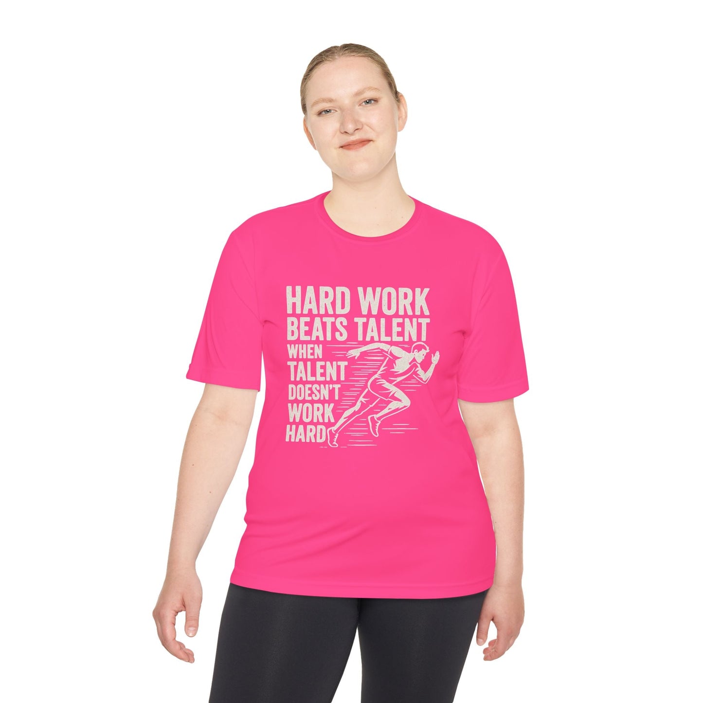 Hard Work Beats Talent Unisex Moisture Wicking Tee - Peak Inspiration