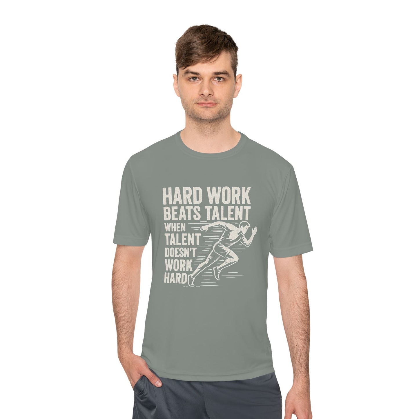 Hard Work Beats Talent Unisex Moisture Wicking Tee - Peak Inspiration
