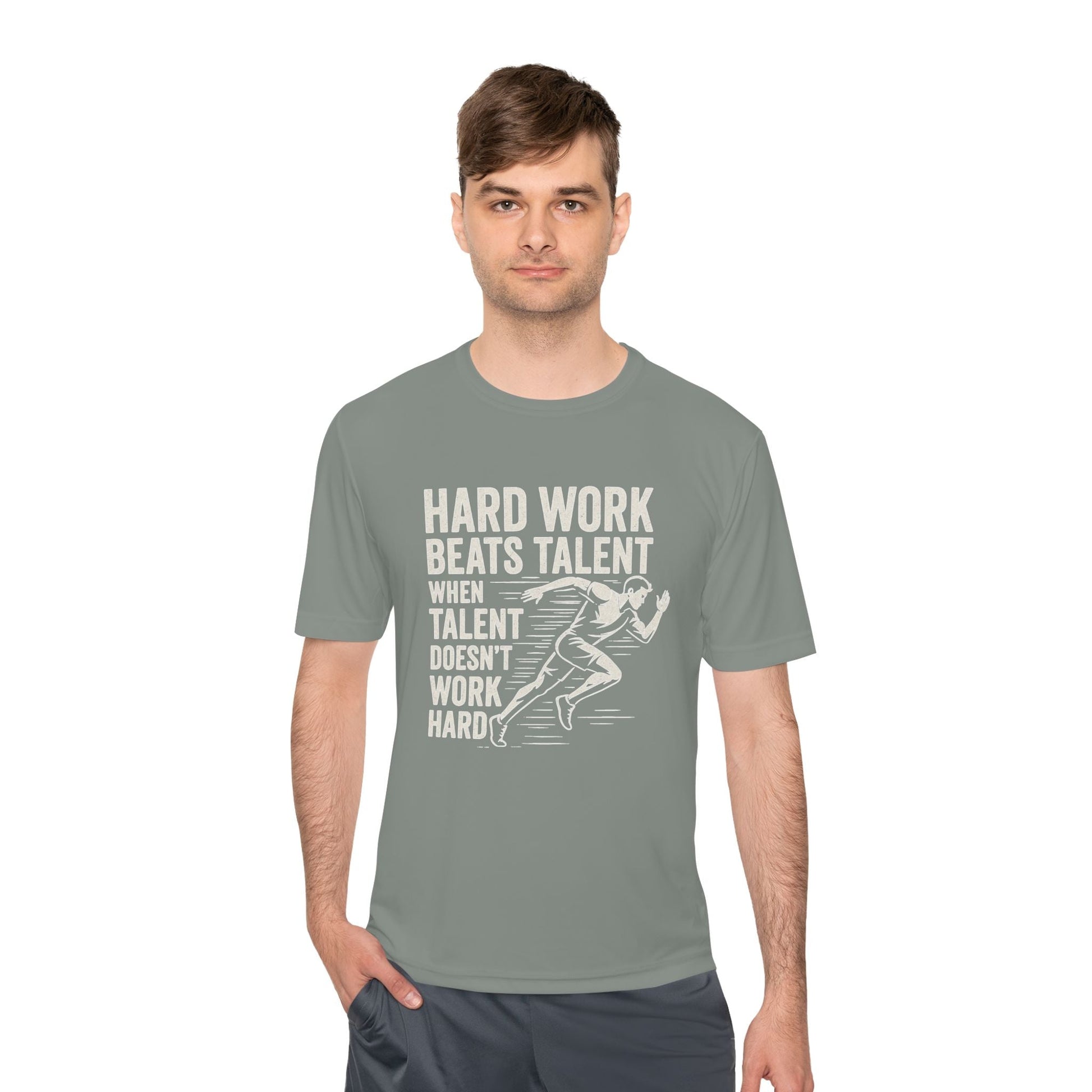 Hard Work Beats Talent Unisex Moisture Wicking Tee - Peak Inspiration