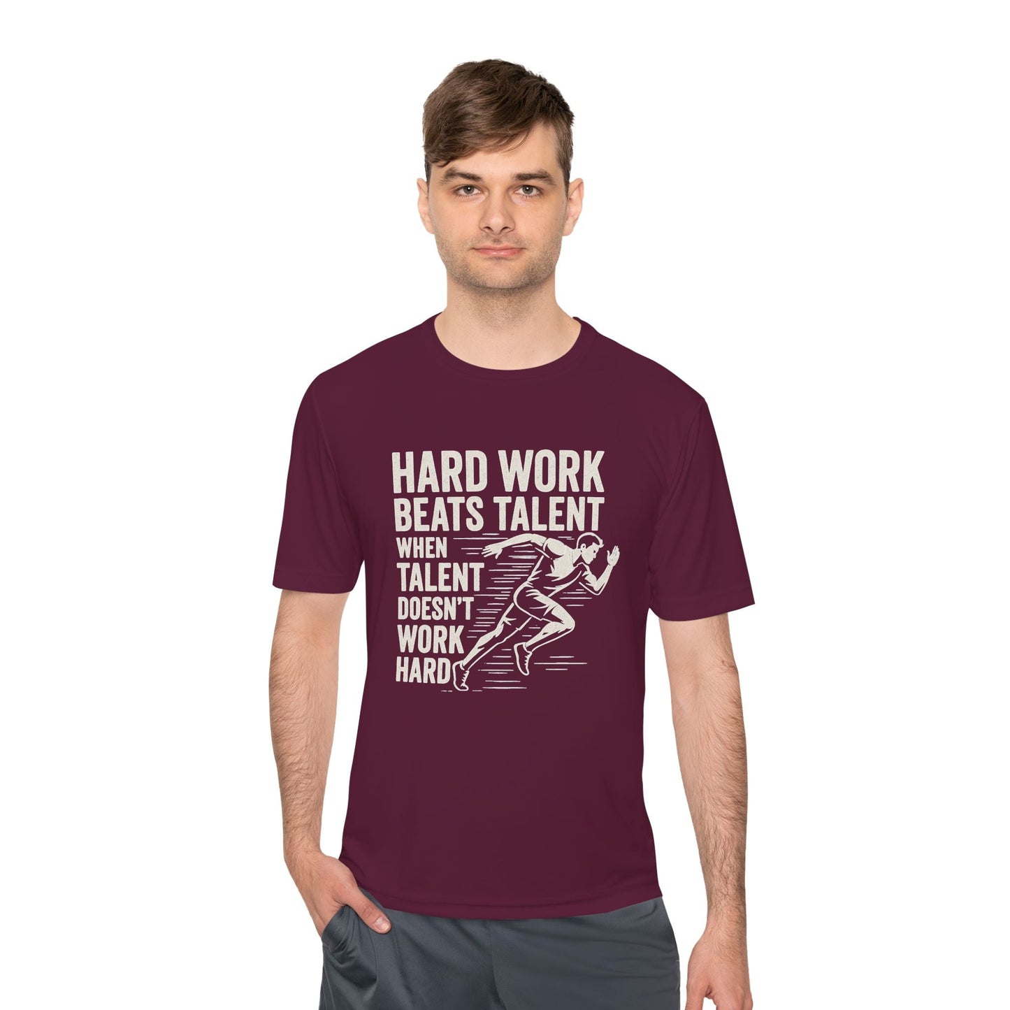 Hard Work Beats Talent Unisex Moisture Wicking Tee - Peak Inspiration