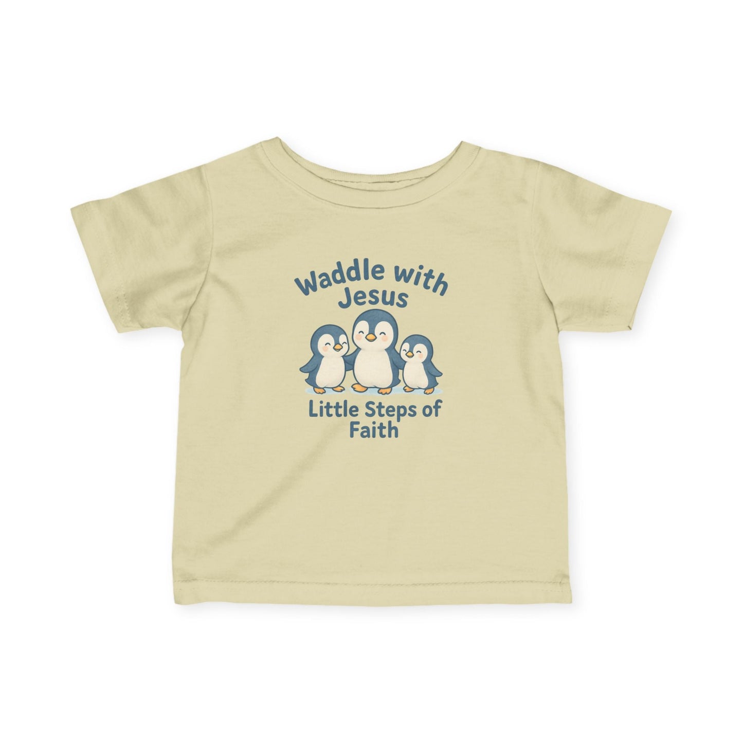 Infant Tee - Waddle with Jesus, Little Steps of Faith Christian Baby Shirt - Peak Inspiration