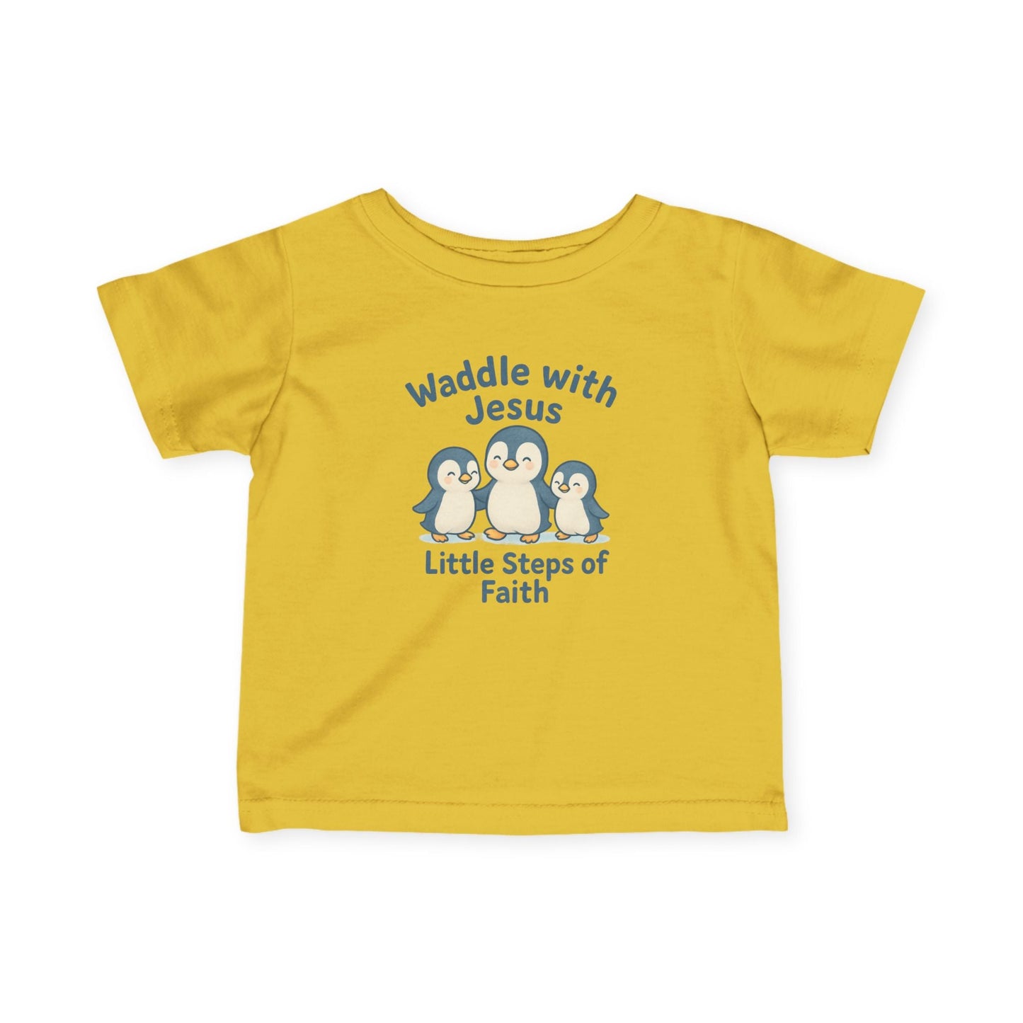 Infant Tee - Waddle with Jesus, Little Steps of Faith Christian Baby Shirt - Peak Inspiration