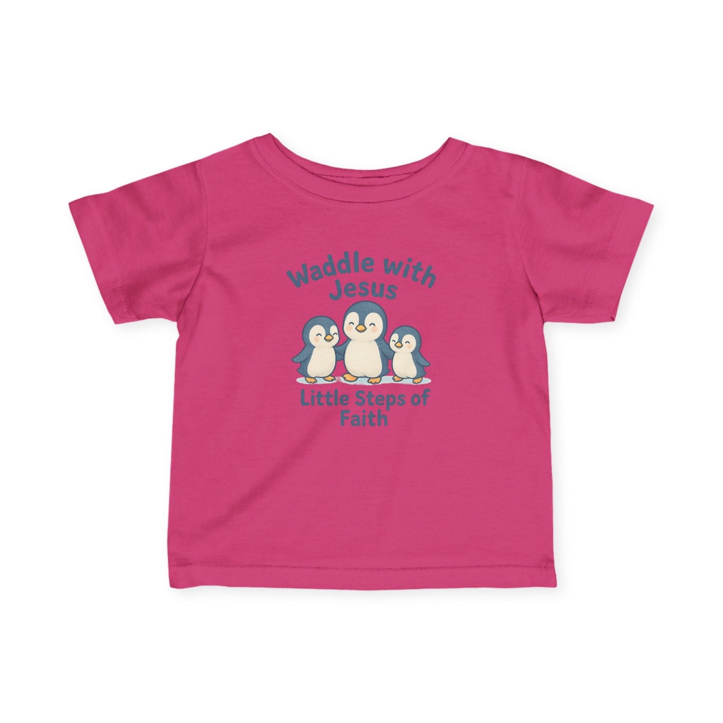 Infant Tee - Waddle with Jesus, Little Steps of Faith Christian Baby Shirt - Peak Inspiration