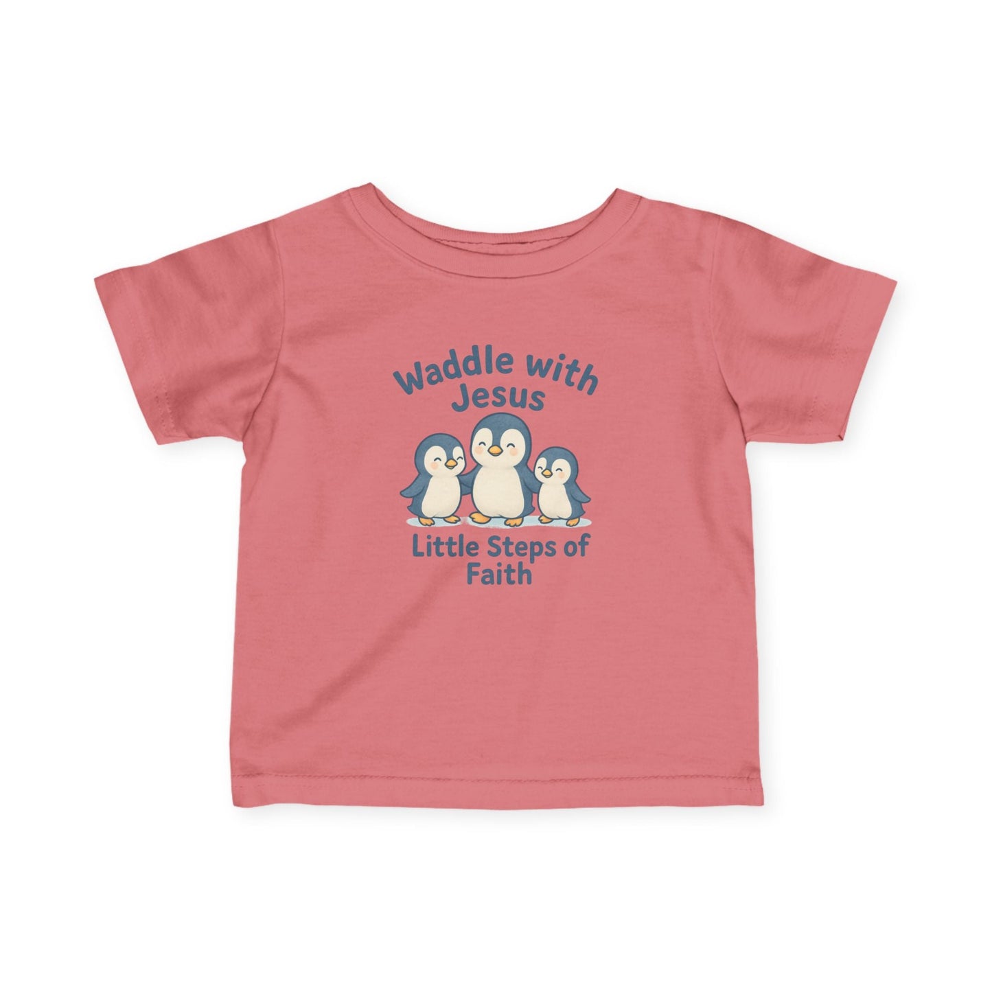 Infant Tee - Waddle with Jesus, Little Steps of Faith Christian Baby Shirt - Peak Inspiration