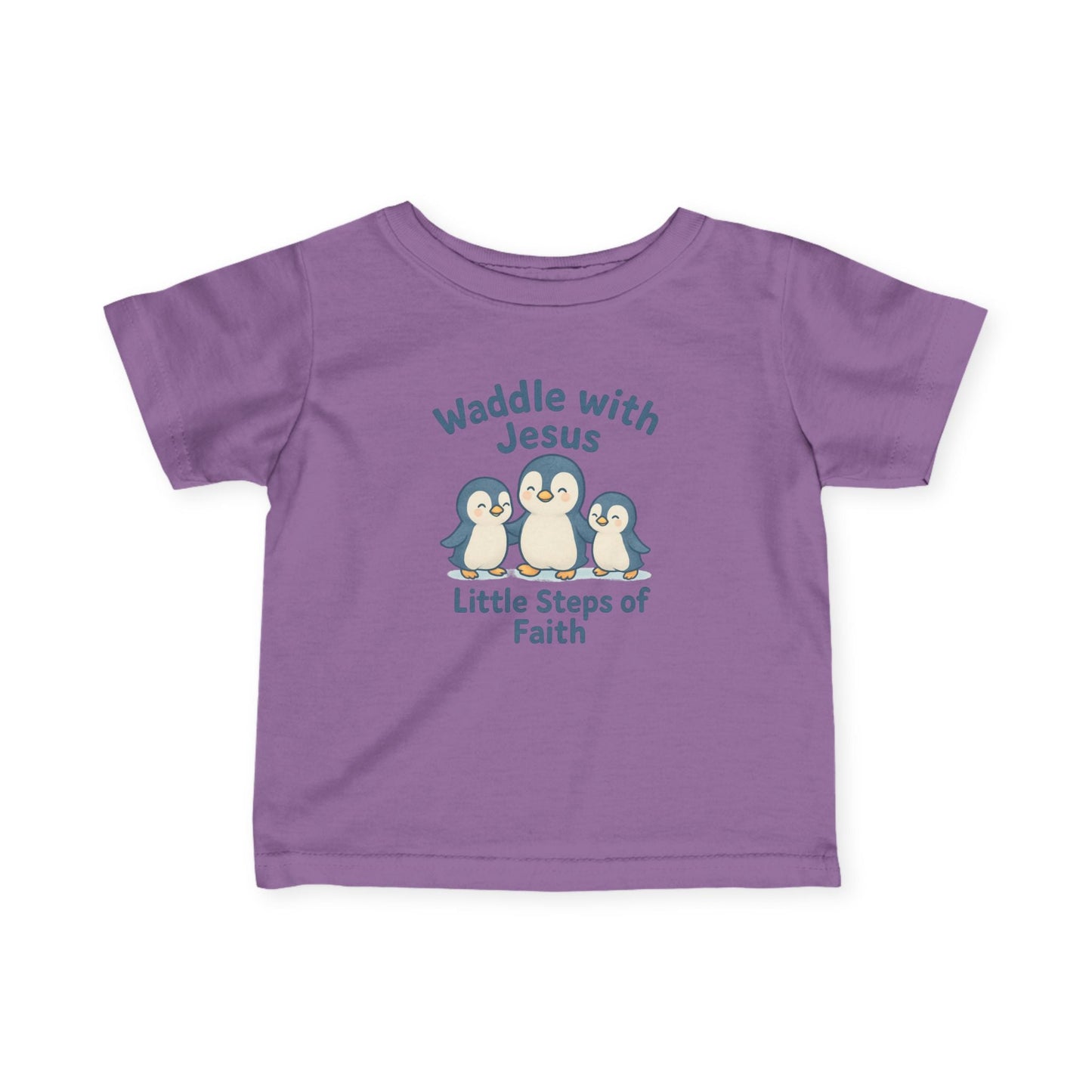 Infant Tee - Waddle with Jesus, Little Steps of Faith Christian Baby Shirt - Peak Inspiration