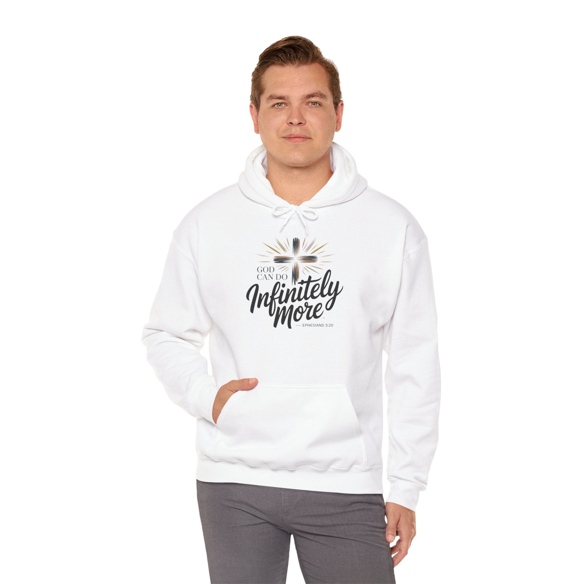 Infinity More Hooded Sweatshirt - Unisex Inspirational Pullover - Peak Inspiration