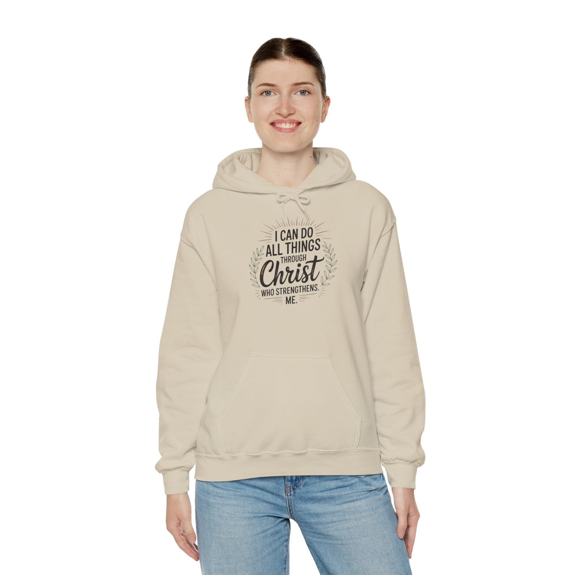 Inspirational Christian Hoodie - I Can Do All Things Through Christ - Peak Inspiration