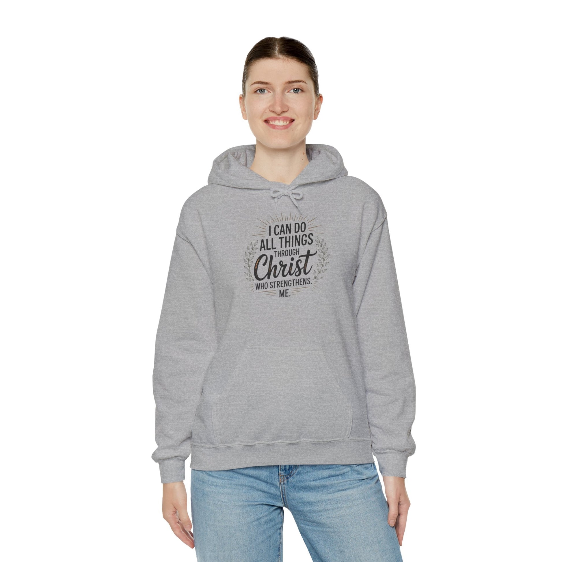 Inspirational Christian Hoodie - I Can Do All Things Through Christ - Peak Inspiration