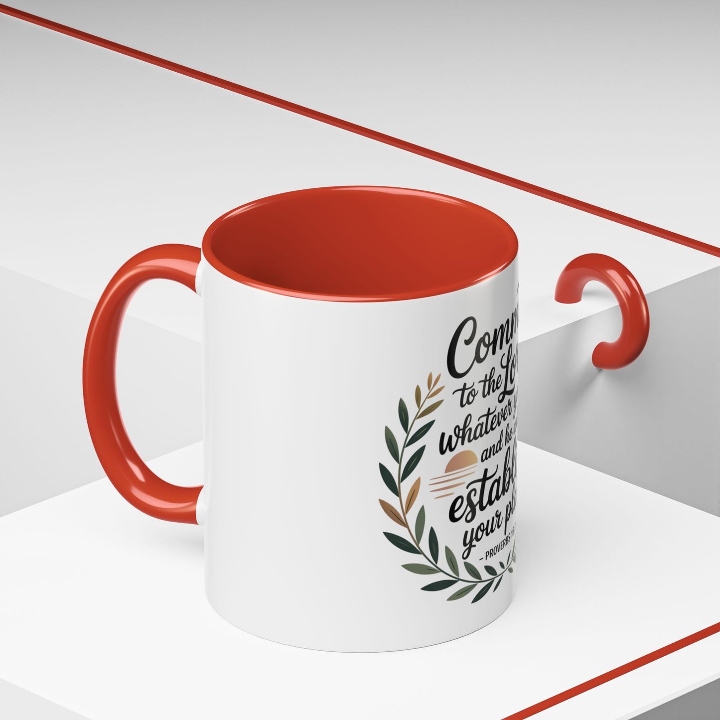 Inspirational Coffee Mug - 'Commit to the Lord' - 11 & 15 oz - Peak Inspiration