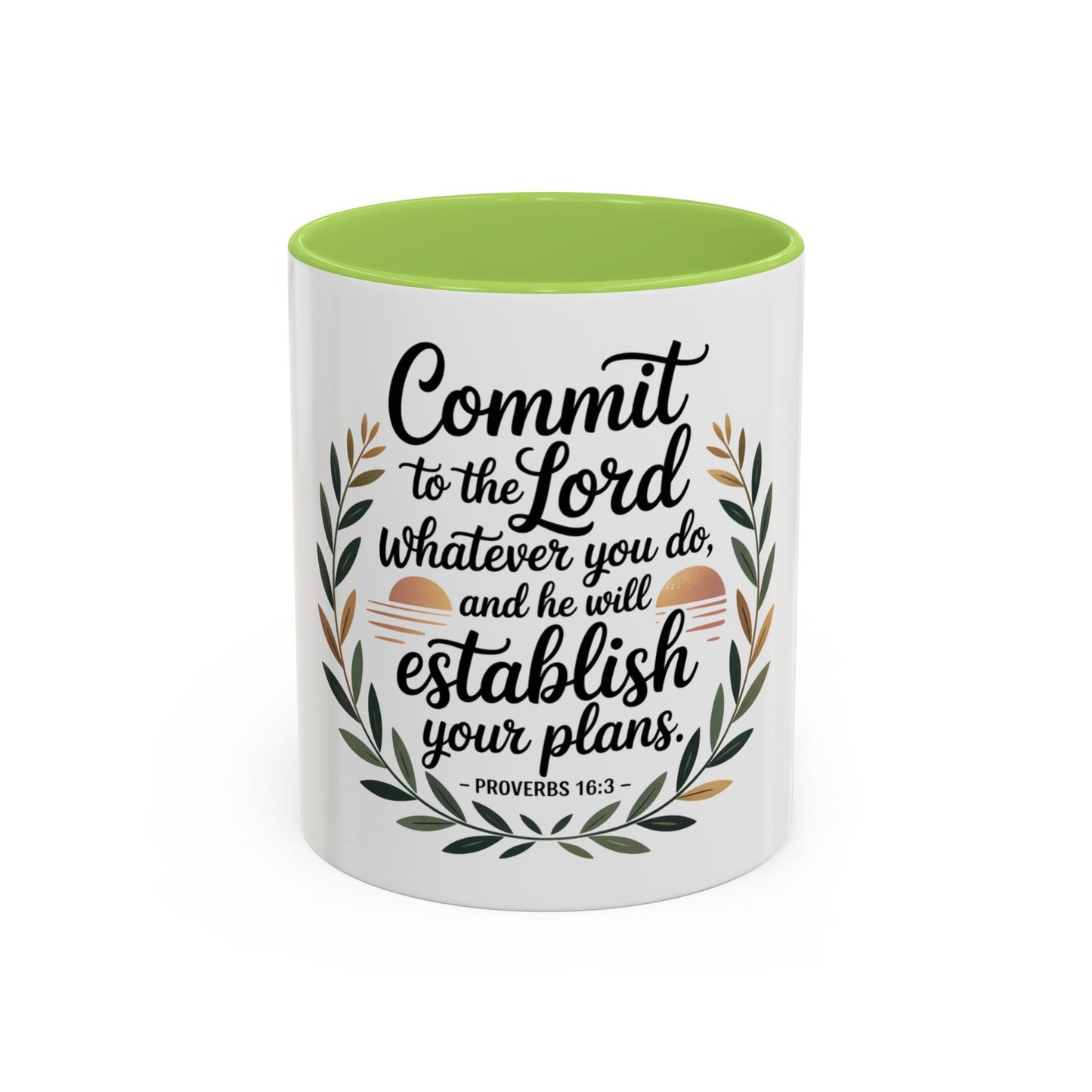 Inspirational Coffee Mug - 'Commit to the Lord' - 11 & 15 oz - Peak Inspiration
