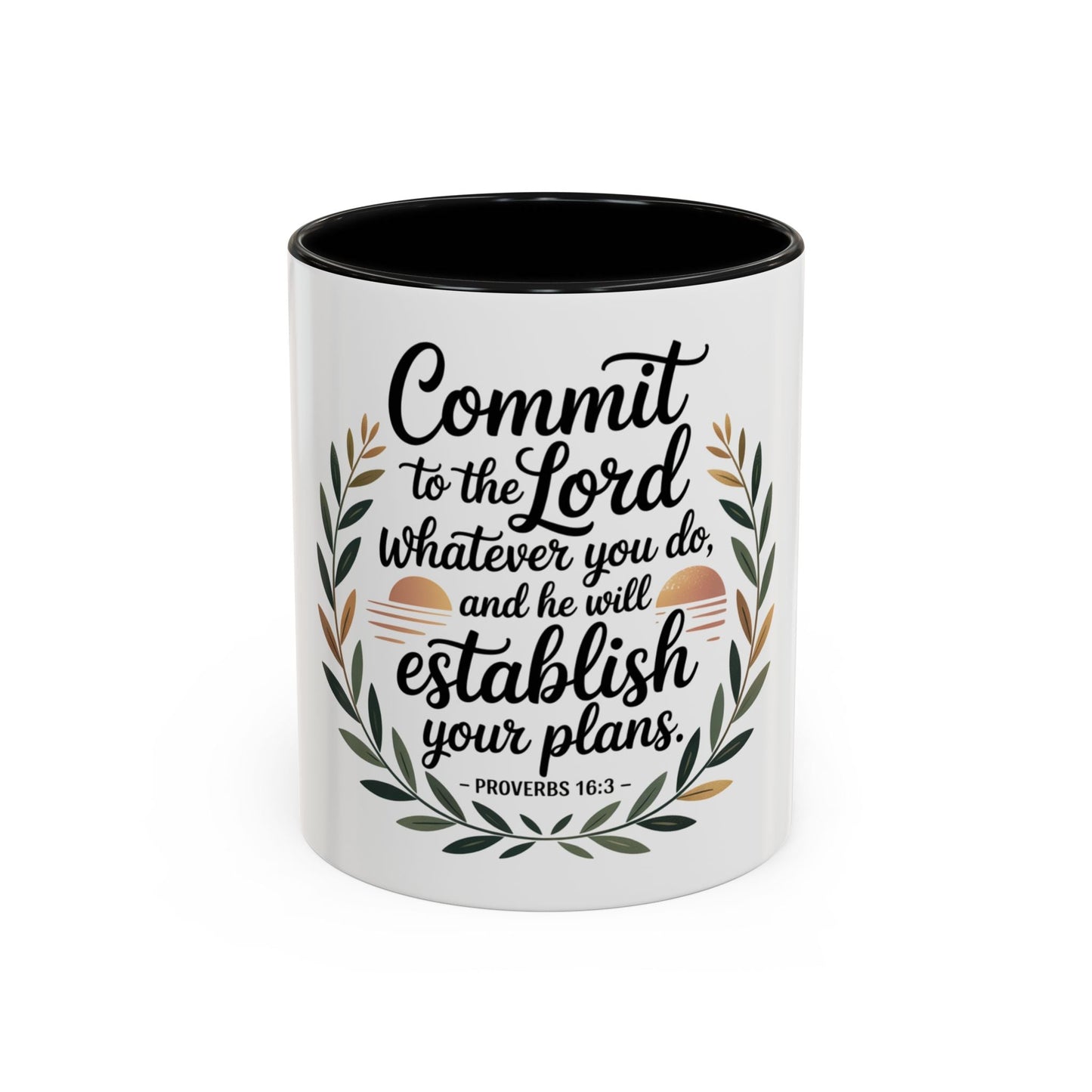 Inspirational Coffee Mug - 'Commit to the Lord' - 11 & 15 oz - Peak Inspiration