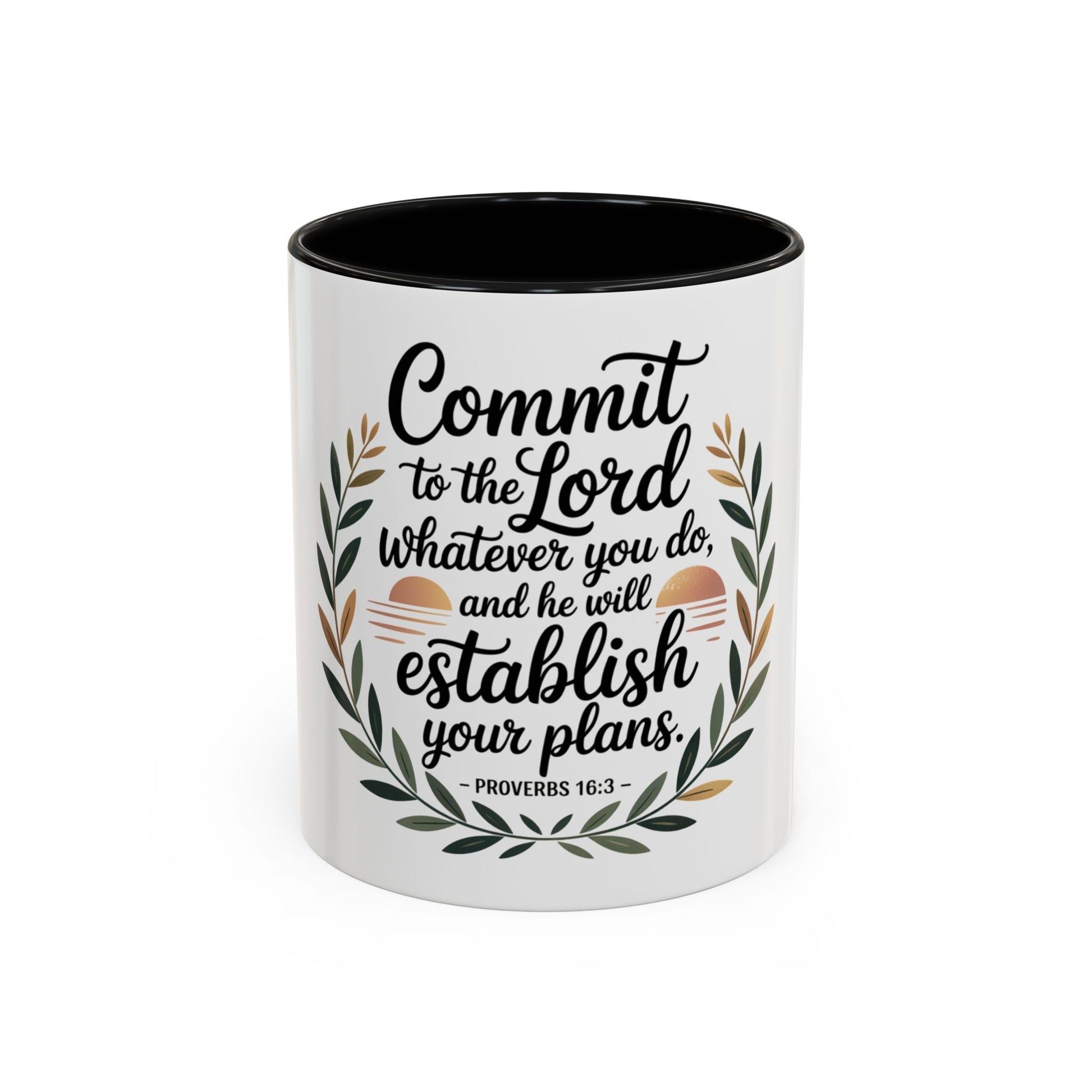 Inspirational Coffee Mug - 'Commit to the Lord' - 11 & 15 oz - Peak Inspiration