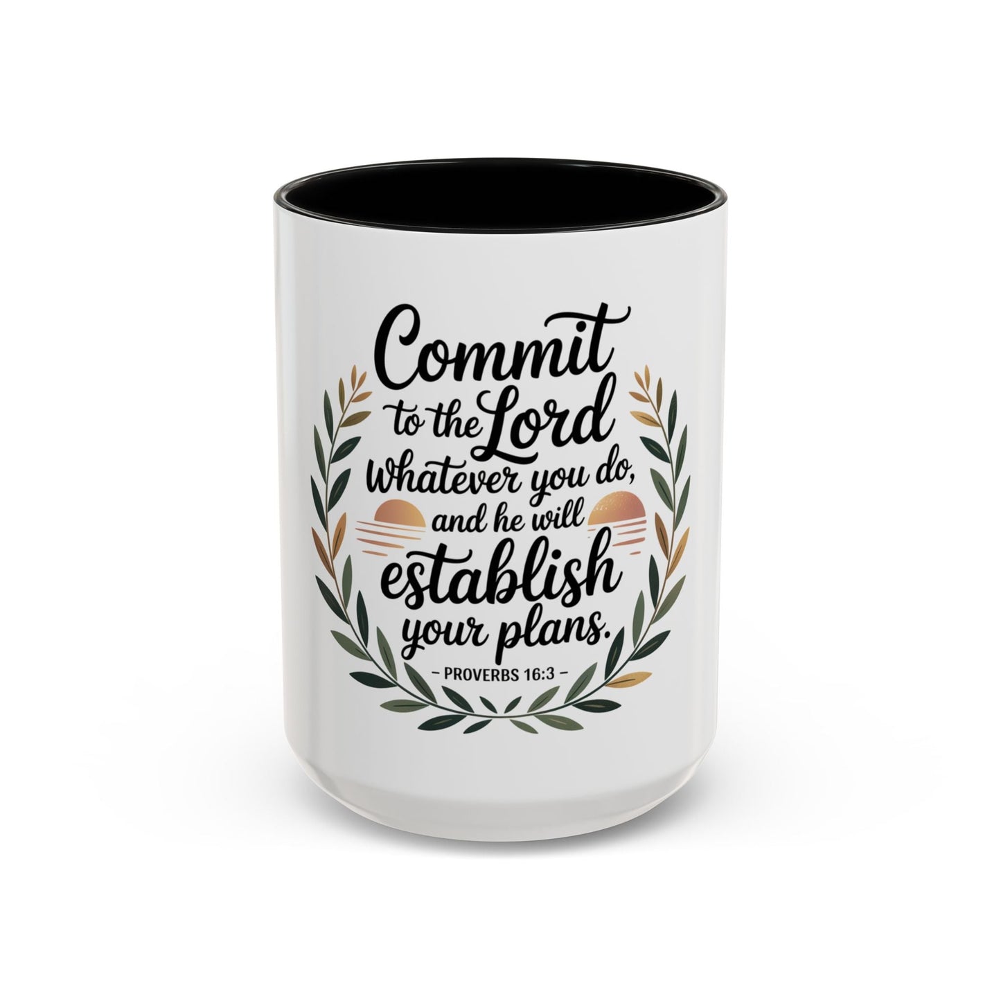 Inspirational Coffee Mug - 'Commit to the Lord' - 11 & 15 oz - Peak Inspiration