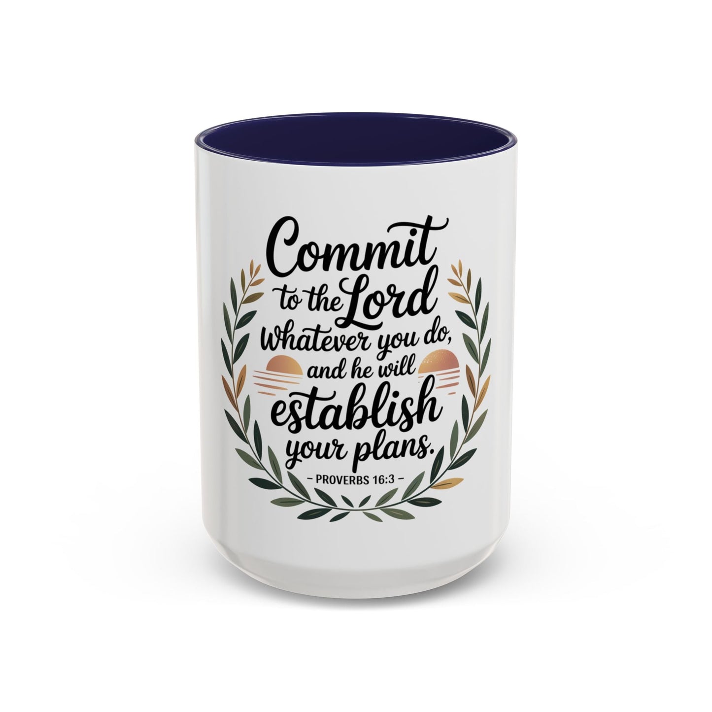 Inspirational Coffee Mug - 'Commit to the Lord' - 11 & 15 oz - Peak Inspiration