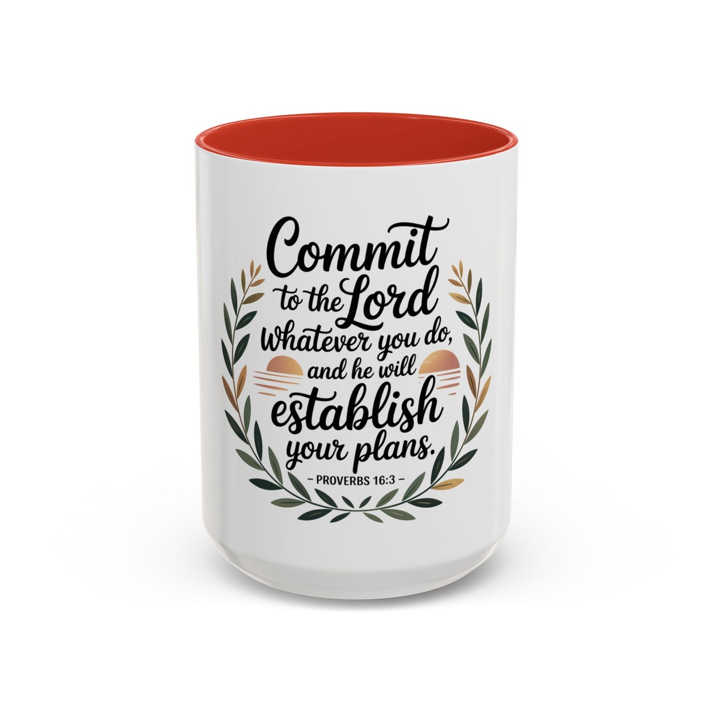 Inspirational Coffee Mug - 'Commit to the Lord' - 11 & 15 oz - Peak Inspiration