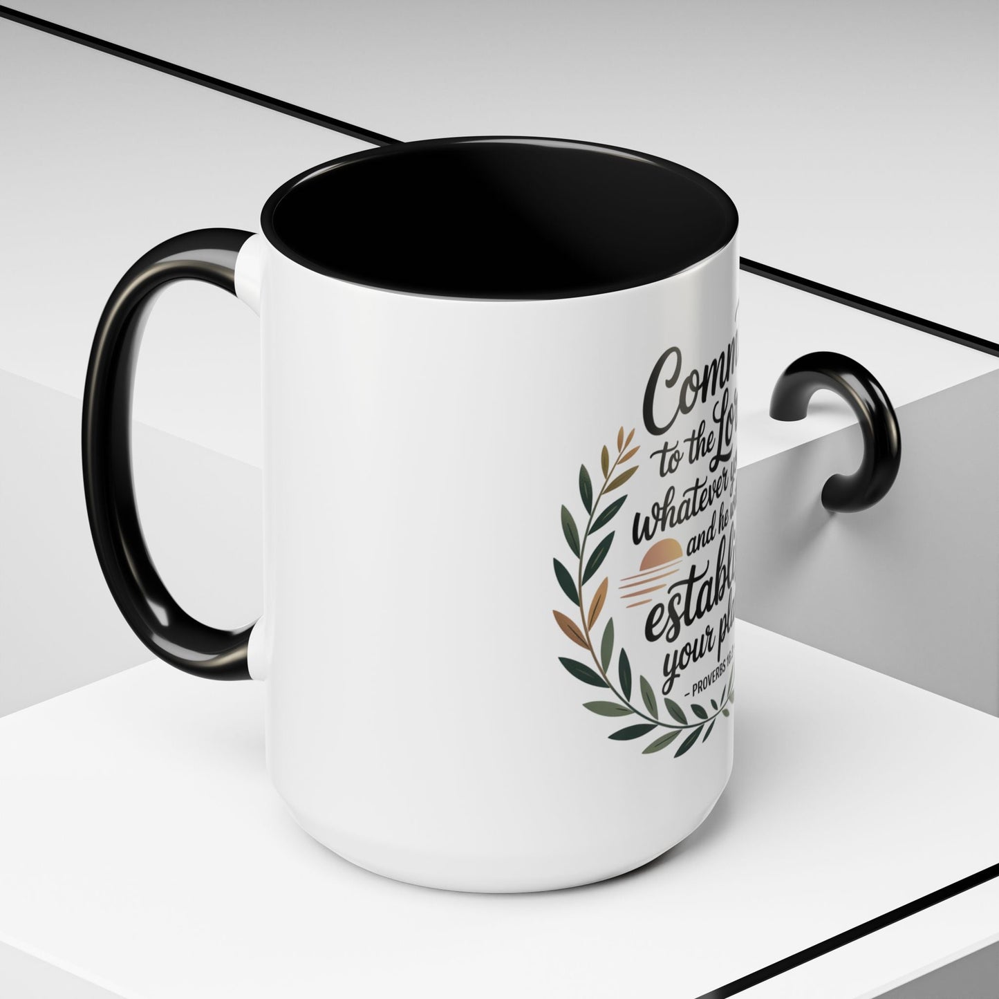 Inspirational Coffee Mug - 'Commit to the Lord' - 11 & 15 oz - Peak Inspiration