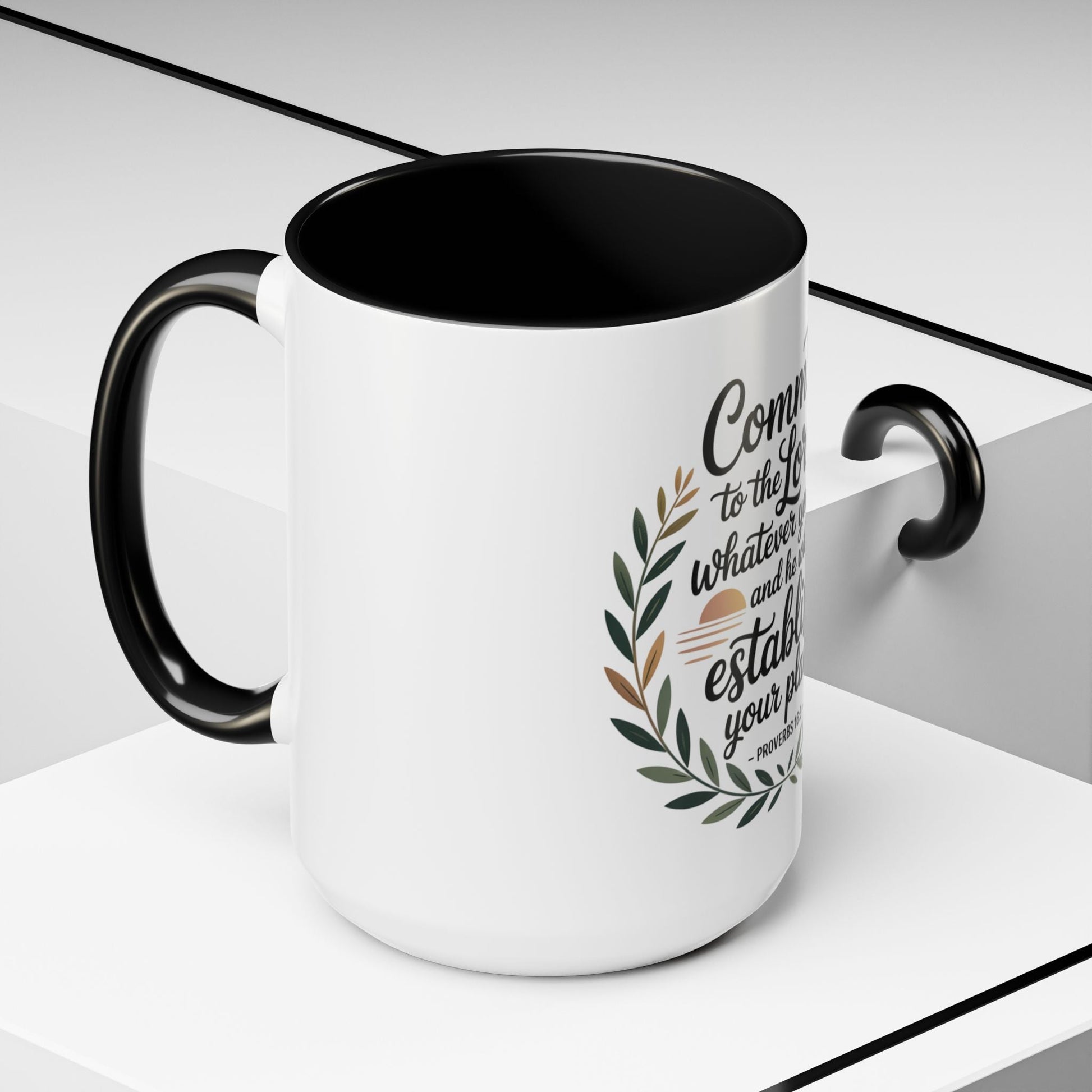 Inspirational Coffee Mug - 'Commit to the Lord' - 11 & 15 oz - Peak Inspiration