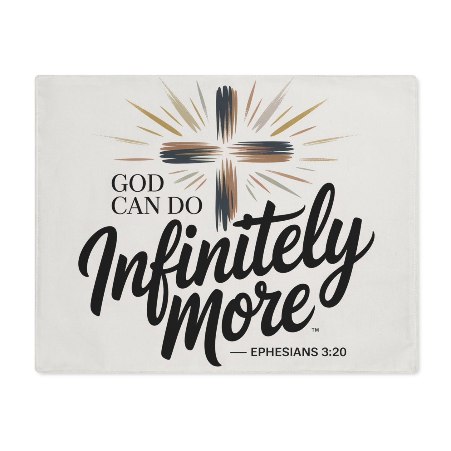 Inspirational Cross Placemat - "God Can Do Infinitely More" Ephesians 3:20 - Peak Inspiration