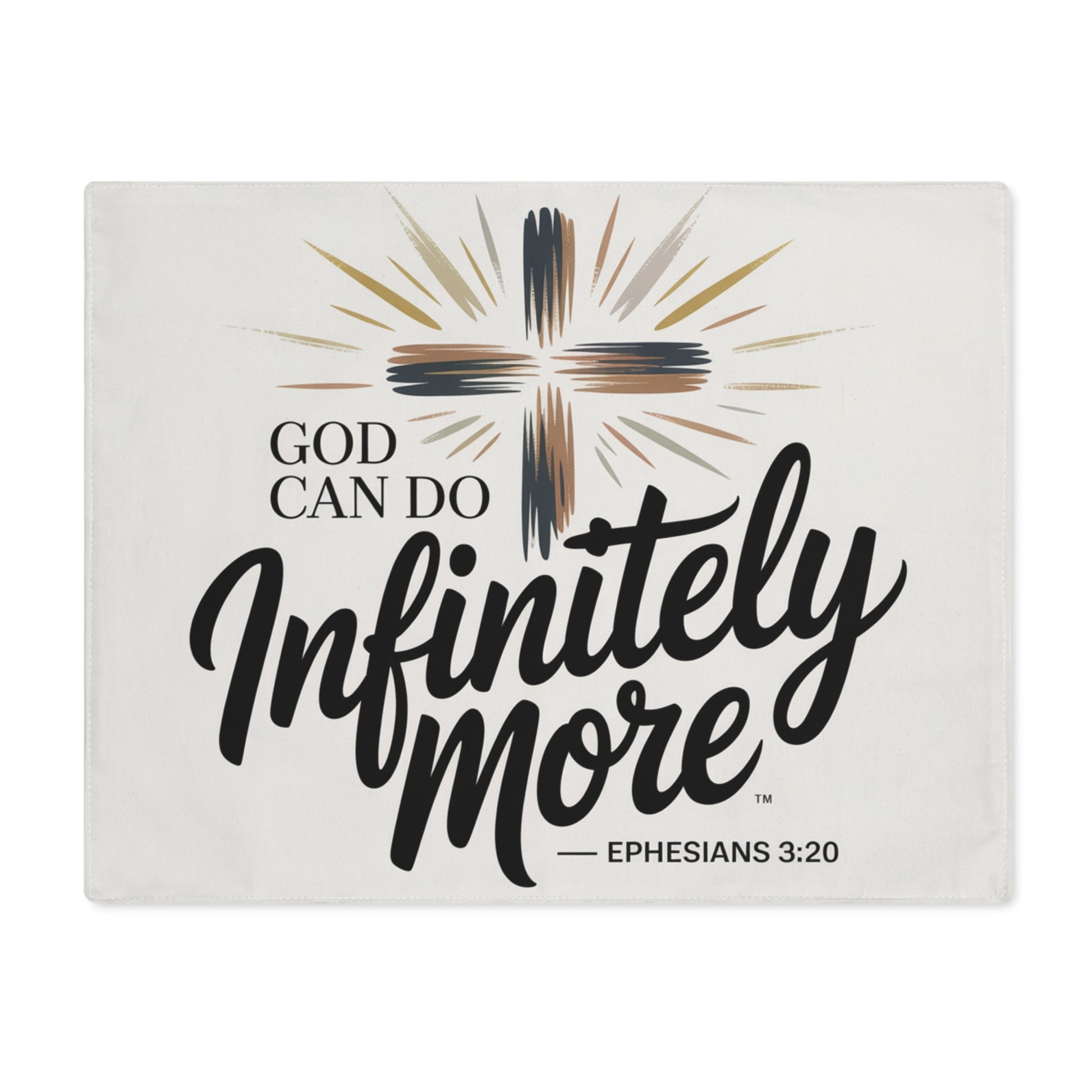 Inspirational Cross Placemat - "God Can Do Infinitely More" Ephesians 3:20 - Peak Inspiration