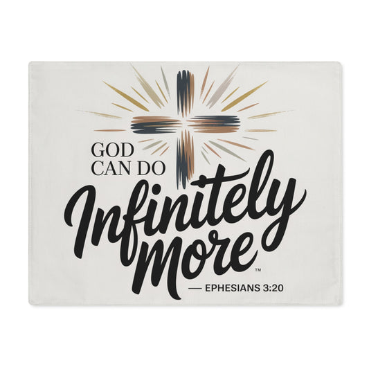 Inspirational Cross Placemat - "God Can Do Infinitely More" Ephesians 3:20 - Peak Inspiration