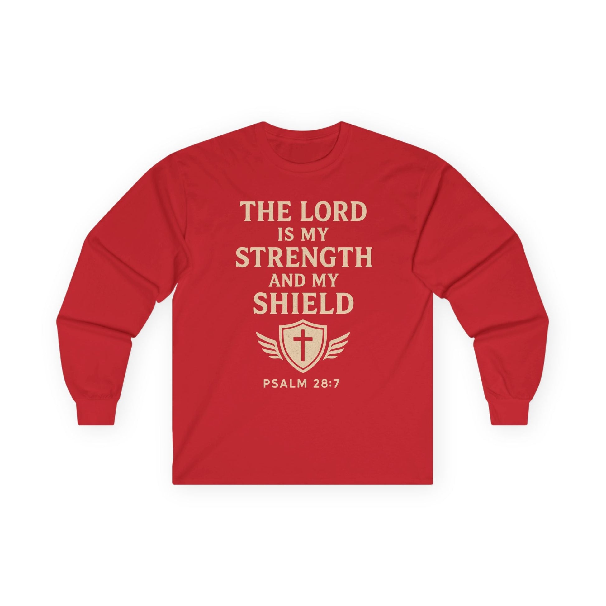 Inspirational Long Sleeve Tee - "The Lord is My Strength" - Peak Inspiration