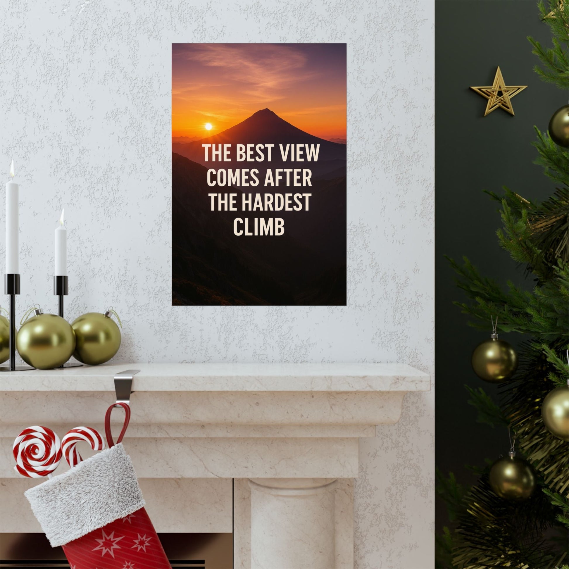 Inspirational Matte Vertical Poster: 'The Best View Comes After The Hardest Climb' - Peak Inspiration