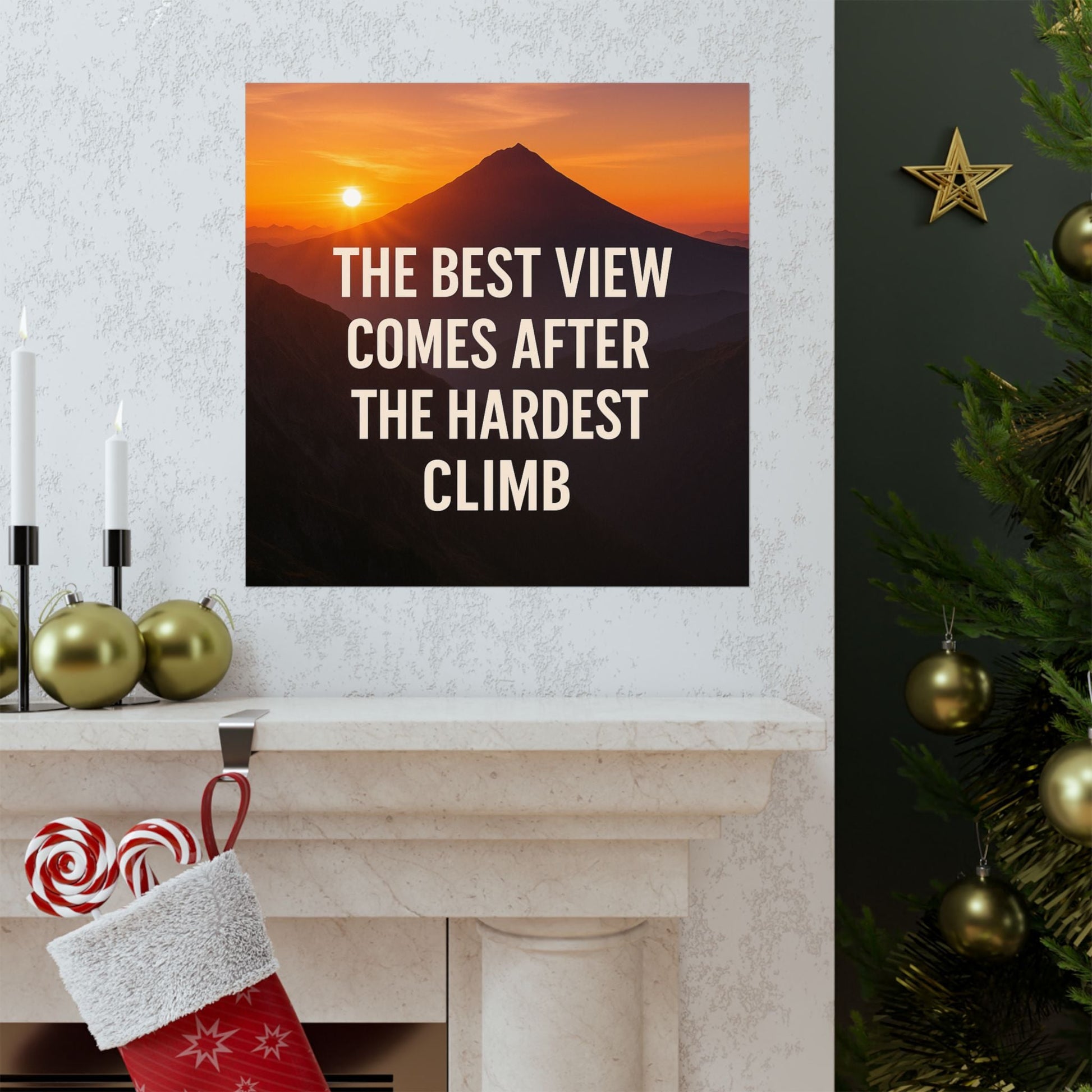 Inspirational Matte Vertical Poster: 'The Best View Comes After The Hardest Climb' - Peak Inspiration