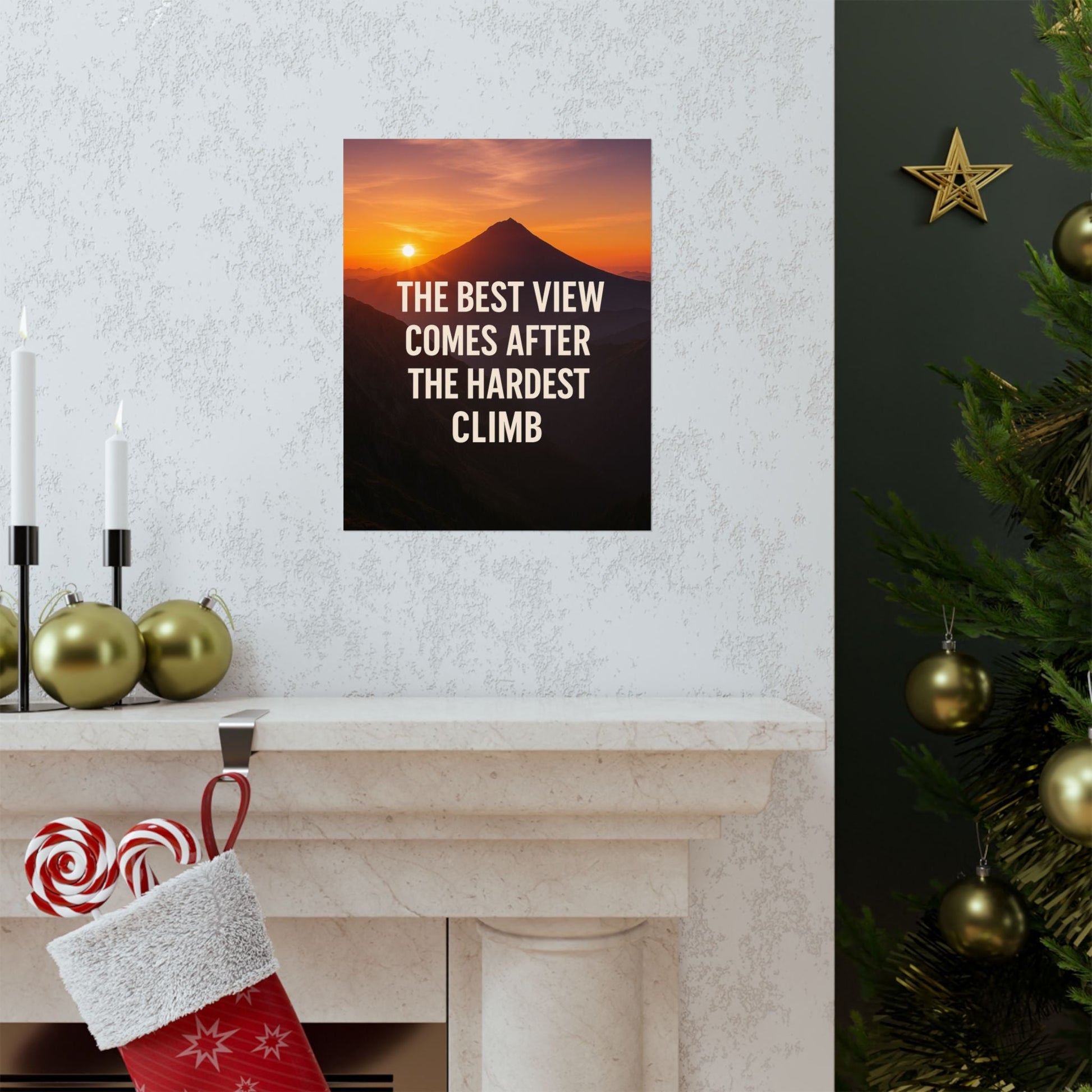 Inspirational Matte Vertical Poster: 'The Best View Comes After The Hardest Climb' - Peak Inspiration