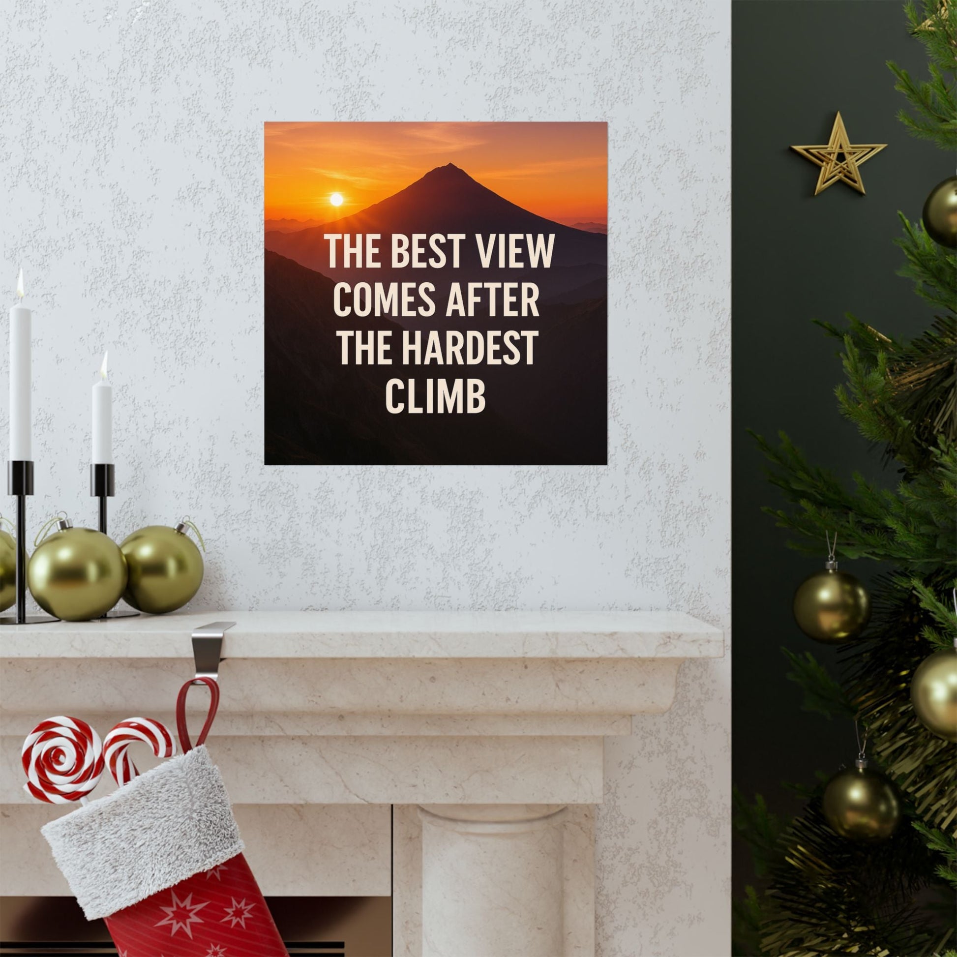 Inspirational Matte Vertical Poster: 'The Best View Comes After The Hardest Climb' - Peak Inspiration