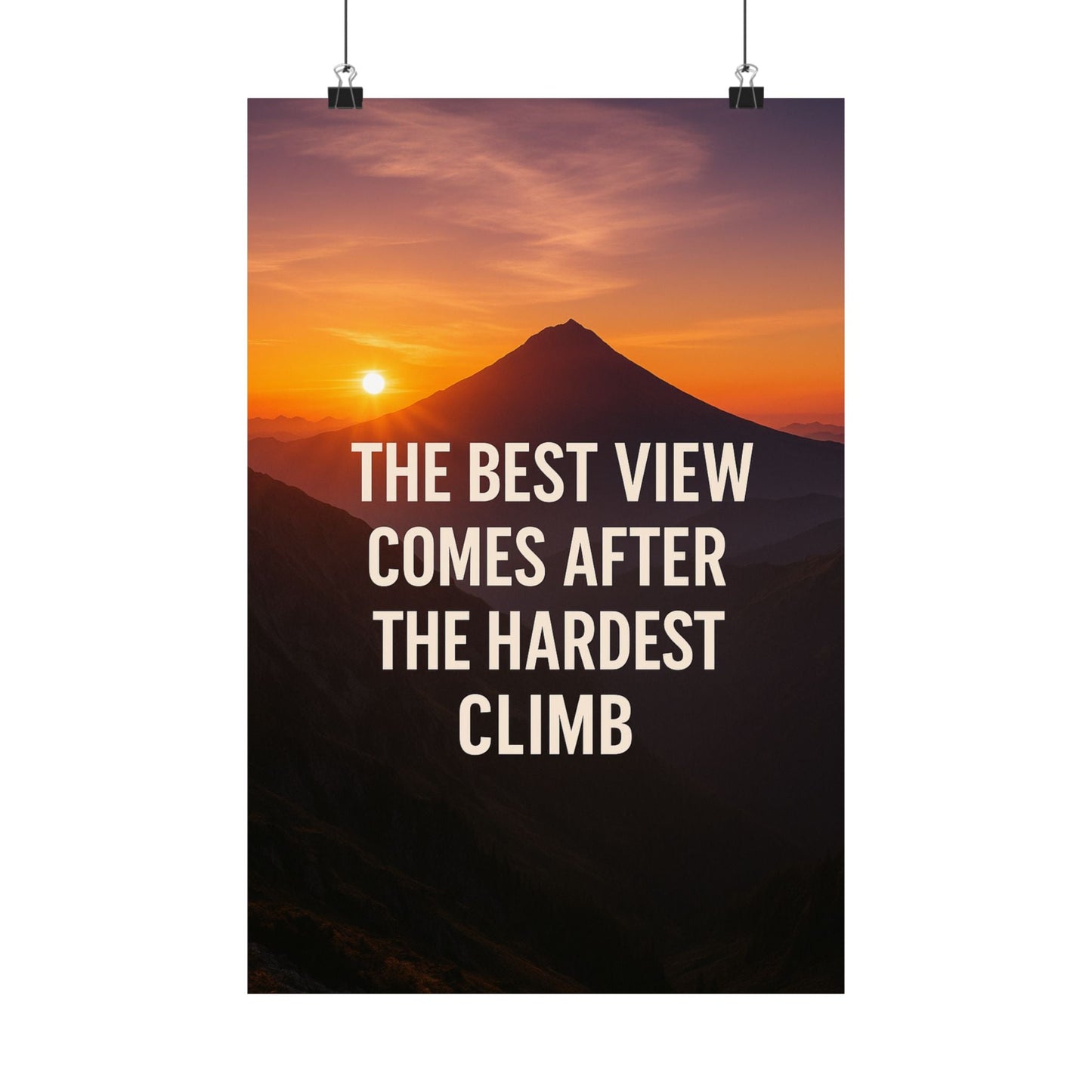 Inspirational Matte Vertical Poster: 'The Best View Comes After The Hardest Climb' - Peak Inspiration