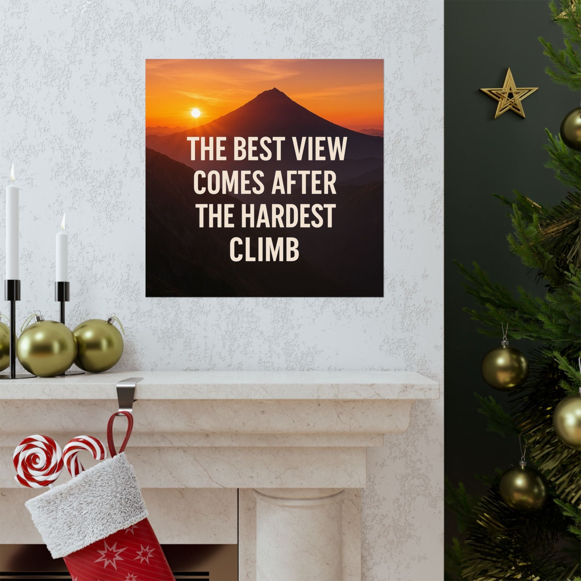 Inspirational Matte Vertical Poster: 'The Best View Comes After The Hardest Climb' - Peak Inspiration